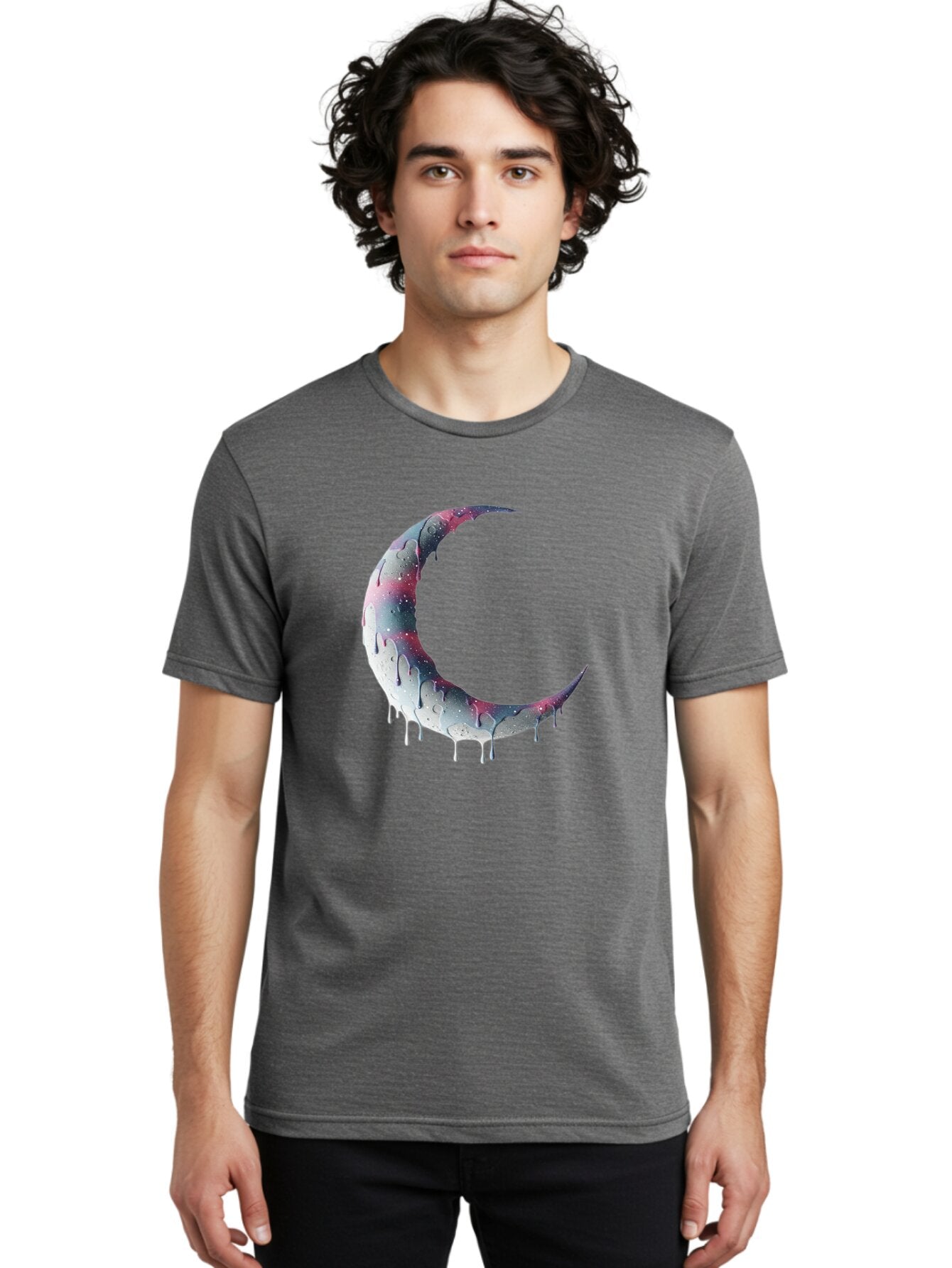 Melting-Moon-3 Men'S Graphic Tee, 100% Cotton, Comfortable Casual Summer Wear, Machine Washable, Vintage Camera, Old Camera, Antique Camera, Black Camera, Classic Photography, Photography Equipment, Nostalgic Device, Film Camera, Camera Art Bar143 30