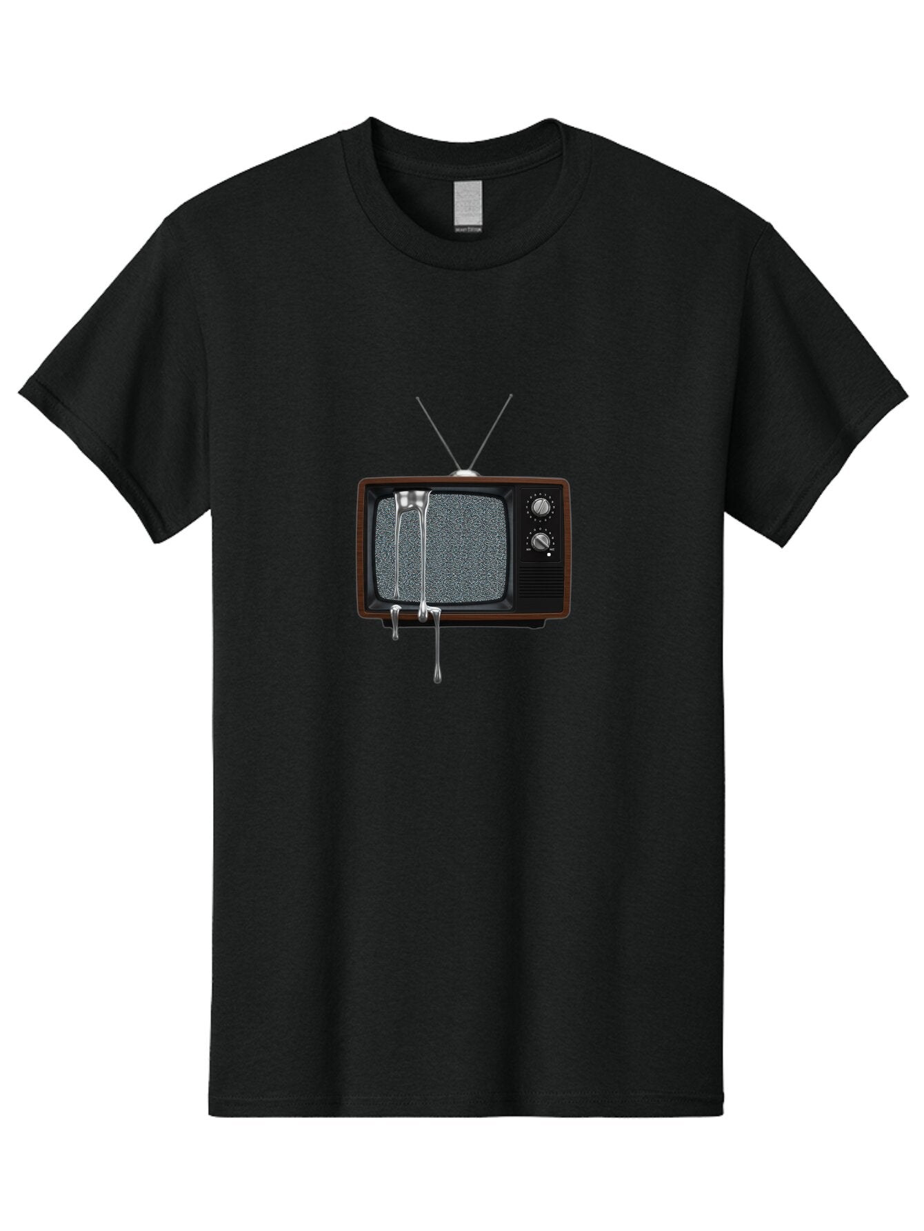 Melting-Tv Men'S Graphic Tee, 100% Cotton, Comfortable Casual Summer Wear, Machine Washable, Vintage Camera, Old Camera, Antique Camera, Black Camera, Classic Photography, Photography Equipment, Nostalgic Device, Film Camera, Camera Art Bar146 9