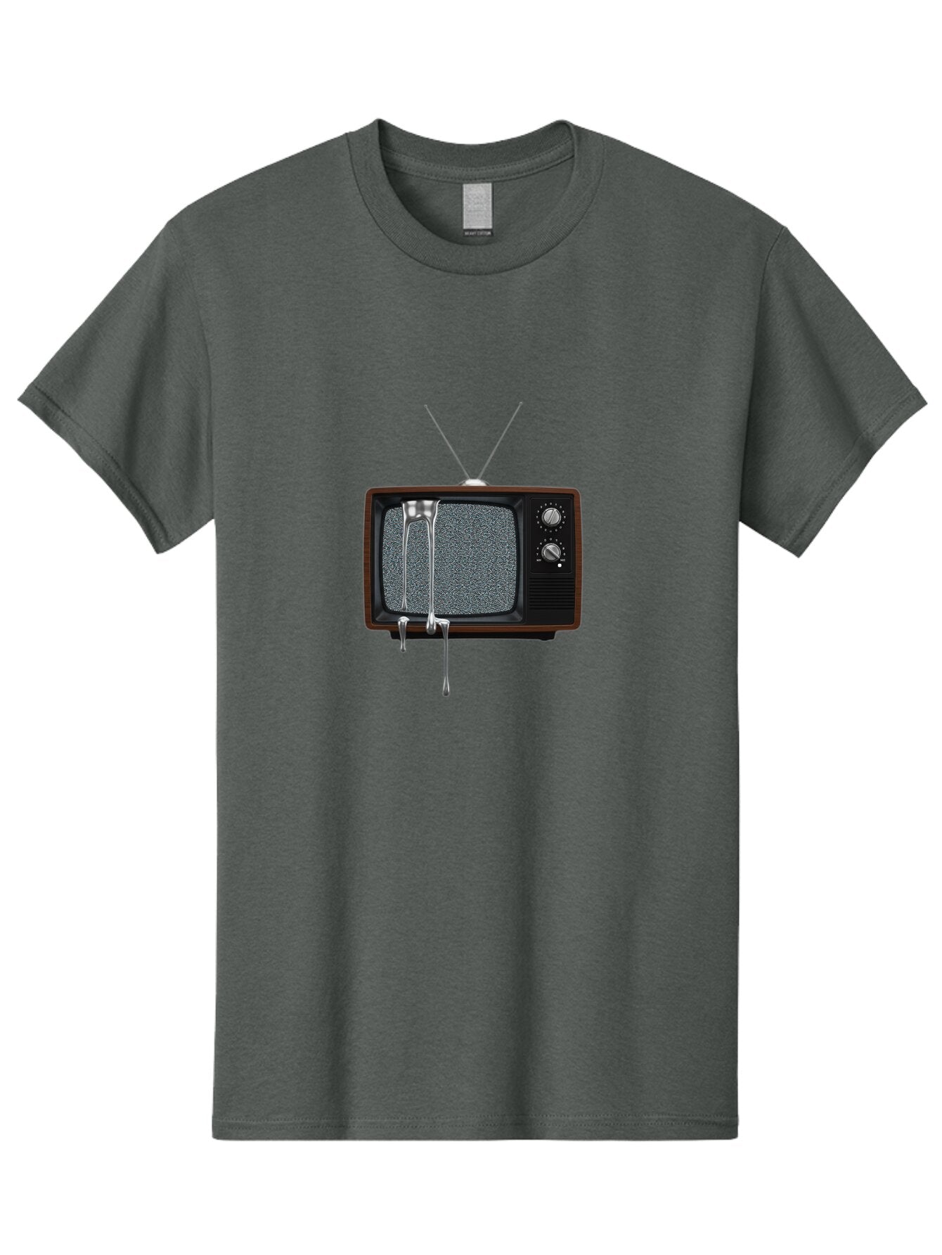 Melting-Tv Men'S Graphic Tee, 100% Cotton, Comfortable Casual Summer Wear, Machine Washable, Vintage Camera, Old Camera, Antique Camera, Black Camera, Classic Photography, Photography Equipment, Nostalgic Device, Film Camera, Camera Art Bar146 14
