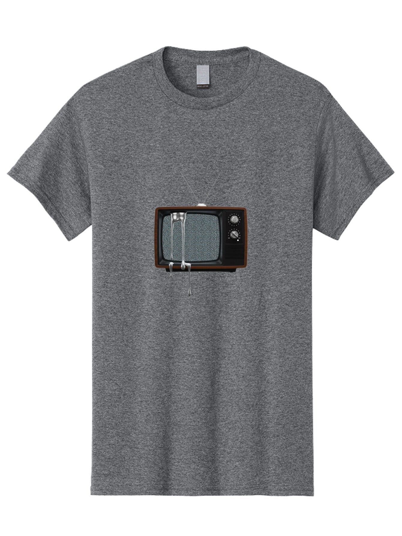Melting-Tv Men'S Graphic Tee, 100% Cotton, Comfortable Casual Summer Wear, Machine Washable, Vintage Camera, Old Camera, Antique Camera, Black Camera, Classic Photography, Photography Equipment, Nostalgic Device, Film Camera, Camera Art Bar146 5