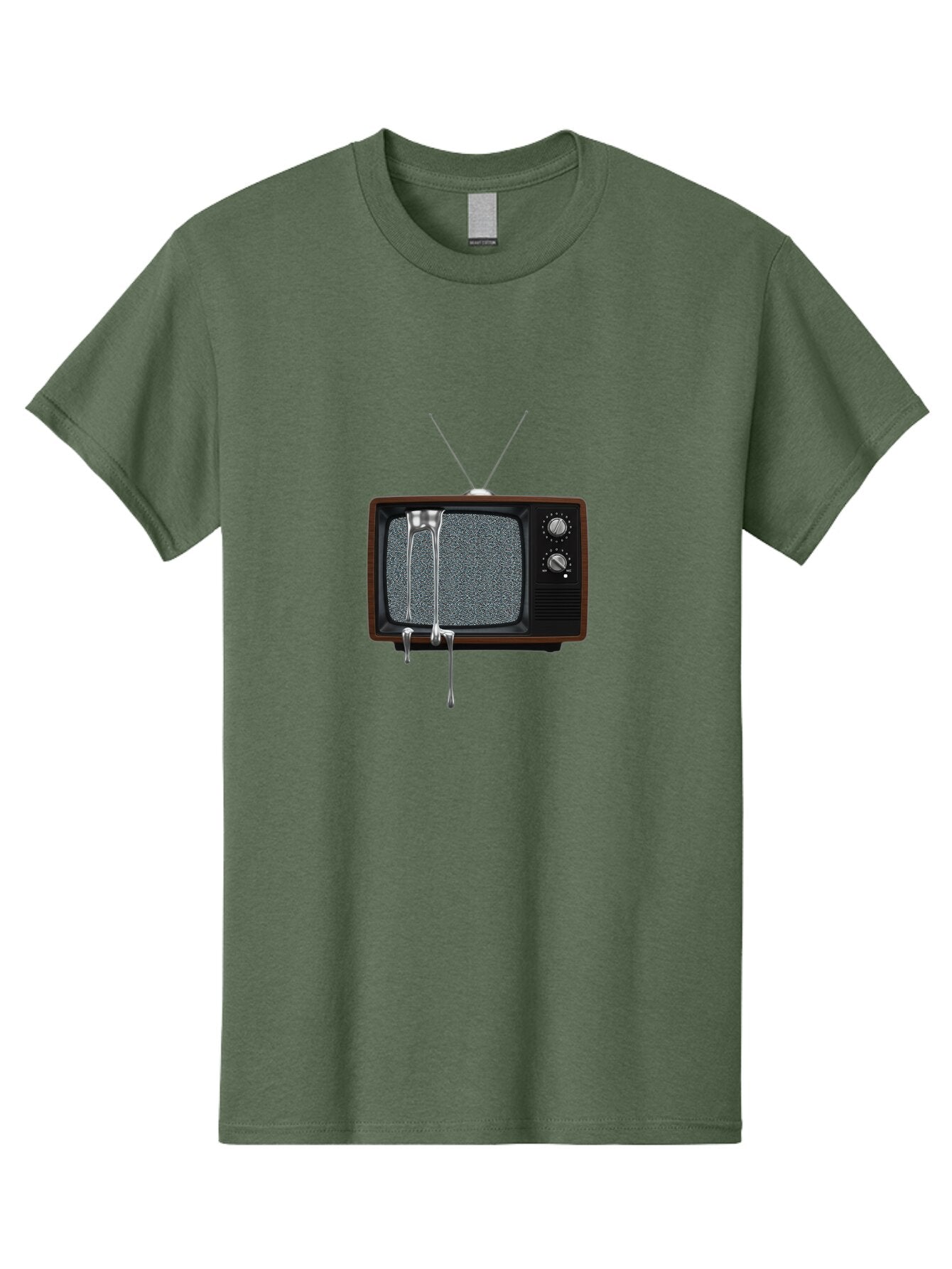 Melting-Tv Men'S Graphic Tee, 100% Cotton, Comfortable Casual Summer Wear, Machine Washable, Vintage Camera, Old Camera, Antique Camera, Black Camera, Classic Photography, Photography Equipment, Nostalgic Device, Film Camera, Camera Art Bar146 2