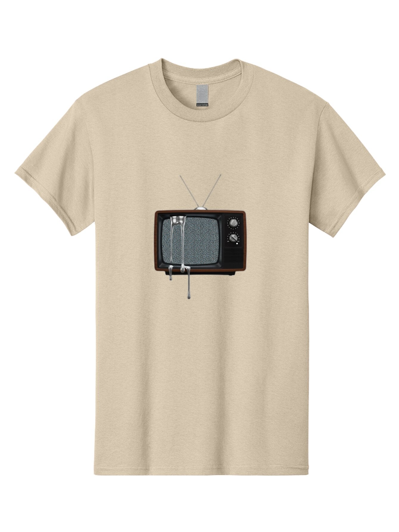 Melting-Tv Men'S Graphic Tee, 100% Cotton, Comfortable Casual Summer Wear, Machine Washable, Vintage Camera, Old Camera, Antique Camera, Black Camera, Classic Photography, Photography Equipment, Nostalgic Device, Film Camera, Camera Art Bar146 1