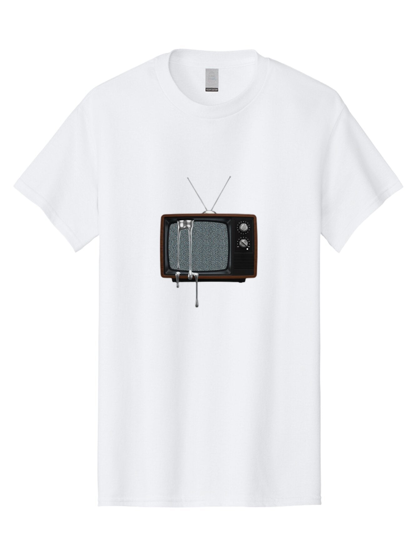 Melting-Tv Men'S Graphic Tee, 100% Cotton, Comfortable Casual Summer Wear, Machine Washable, Vintage Camera, Old Camera, Antique Camera, Black Camera, Classic Photography, Photography Equipment, Nostalgic Device, Film Camera, Camera Art Bar146 6