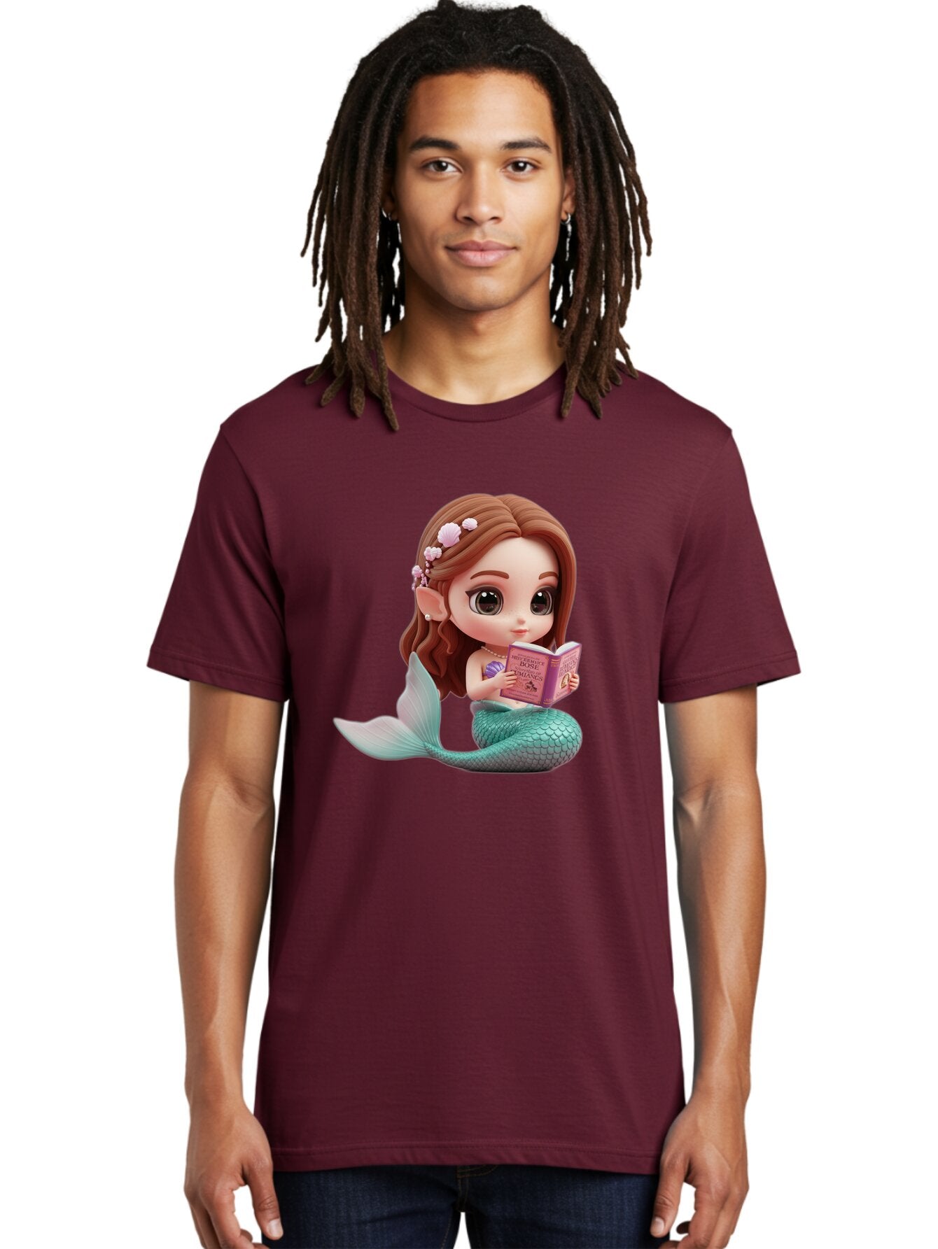 Mermaid-Reading-1 Men'S Graphic Tee, 100% Cotton, Comfortable Casual Summer Wear, Machine Washable, Vintage Camera, Old Camera, Antique Camera, Black Camera, Classic Photography, Photography Equipment, Nostalgic Device, Film Camera, Camera Art Bar148 23