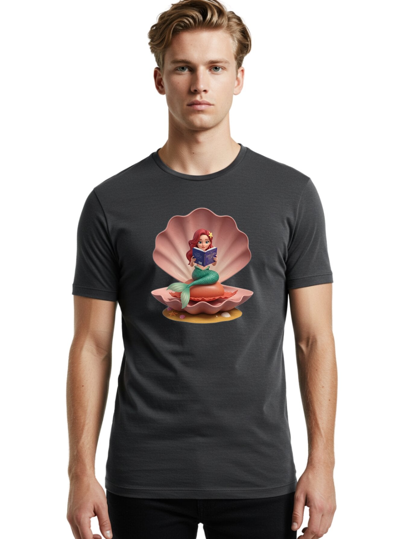 Mermaid-Reading Men'S Graphic Tee, 100% Cotton, Comfortable Casual Summer Wear, Machine Washable, Vintage Camera, Old Camera, Antique Camera, Black Camera, Classic Photography, Photography Equipment, Nostalgic Device, Film Camera, Camera Art Bar149 25