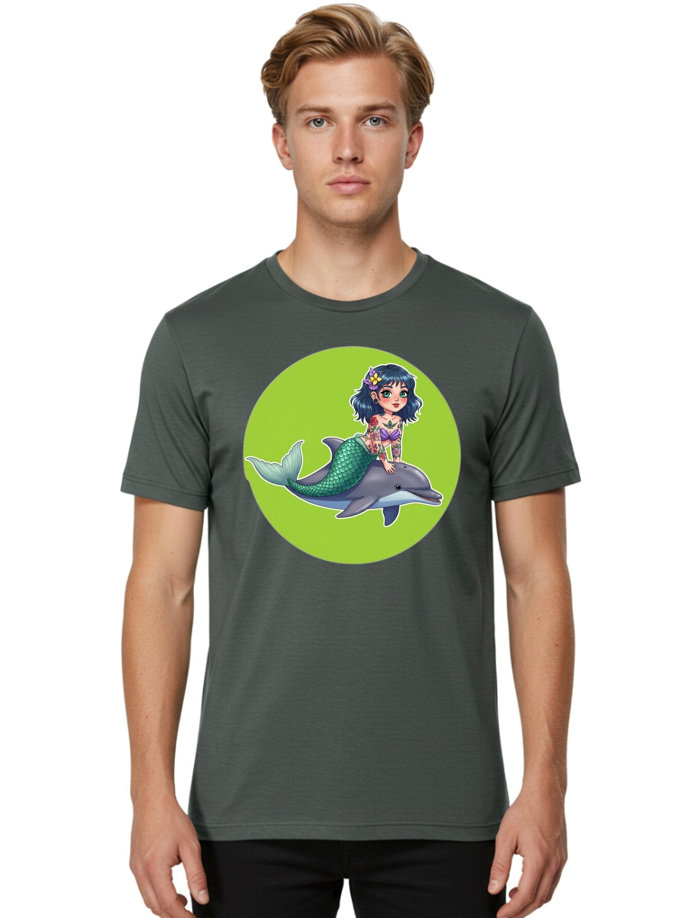 Mermaid-Riding-Dolphin Men'S Graphic Tee, 100% Cotton, Comfortable Casual Summer Wear, Machine Washable, Vintage Camera, Old Camera, Antique Camera, Black Camera, Classic Photography, Photography Equipment, Nostalgic Device, Film Camera, Bar150 27