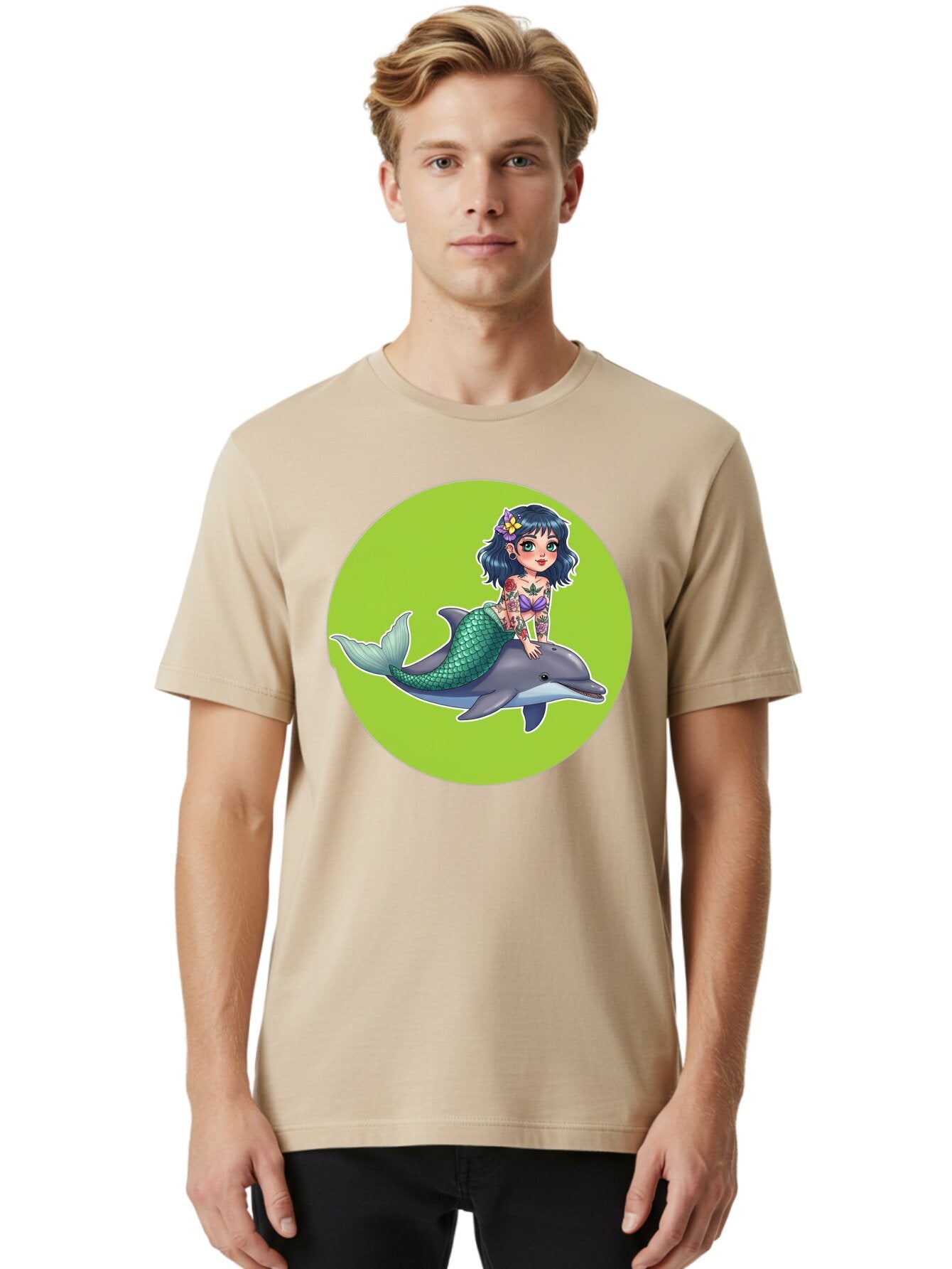 Mermaid-Riding-Dolphin Men'S Graphic Tee, 100% Cotton, Comfortable Casual Summer Wear, Machine Washable, Vintage Camera, Old Camera, Antique Camera, Black Camera, Classic Photography, Photography Equipment, Nostalgic Device, Film Camera, Bar150 30