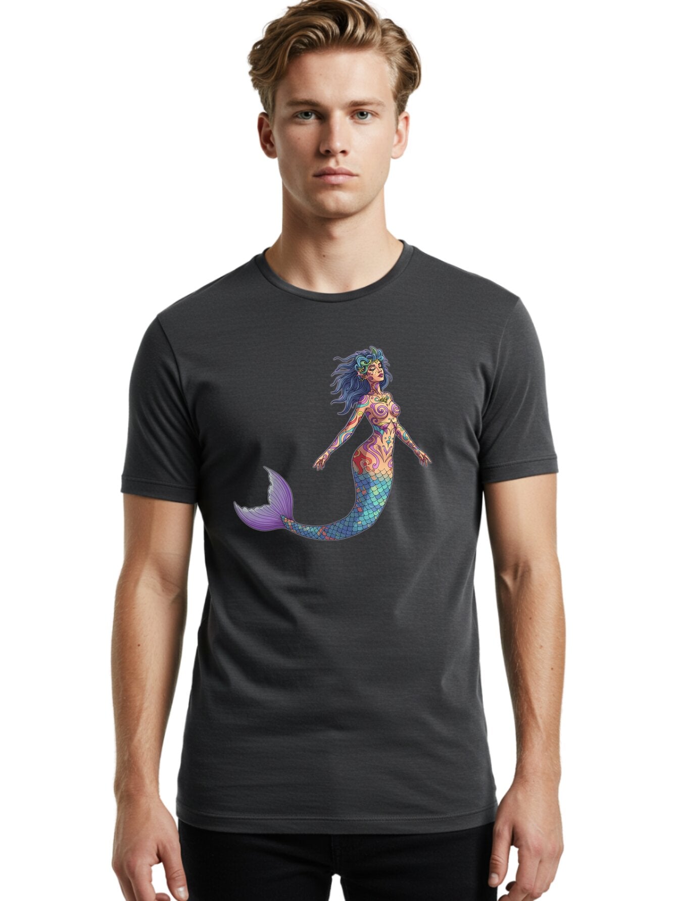Mermaid Men'S Graphic Tee, 100% Cotton, Comfortable Casual Summer Wear, Machine Washable, Vintage Camera, Old Camera, Antique Camera, Black Camera, Classic Photography, Photography Equipment, Nostalgic Device, Film Camera, Camera Art Bar151 28