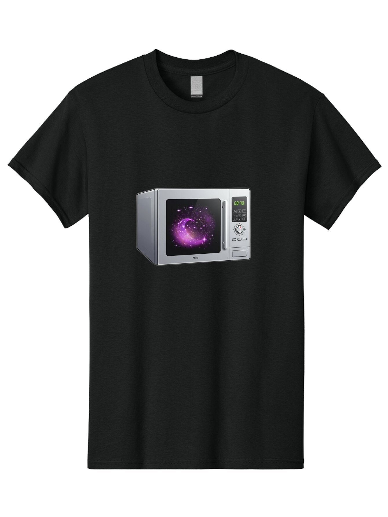 Microwave-With-Galaxy Men'S Graphic Tee, 100% Cotton, Comfortable Casual Summer Wear, Machine Washable, Vintage Camera, Old Camera, Antique Camera, Black Camera, Classic Photography, Photography Equipment, Nostalgic Device, Film Camera, Bar155 7