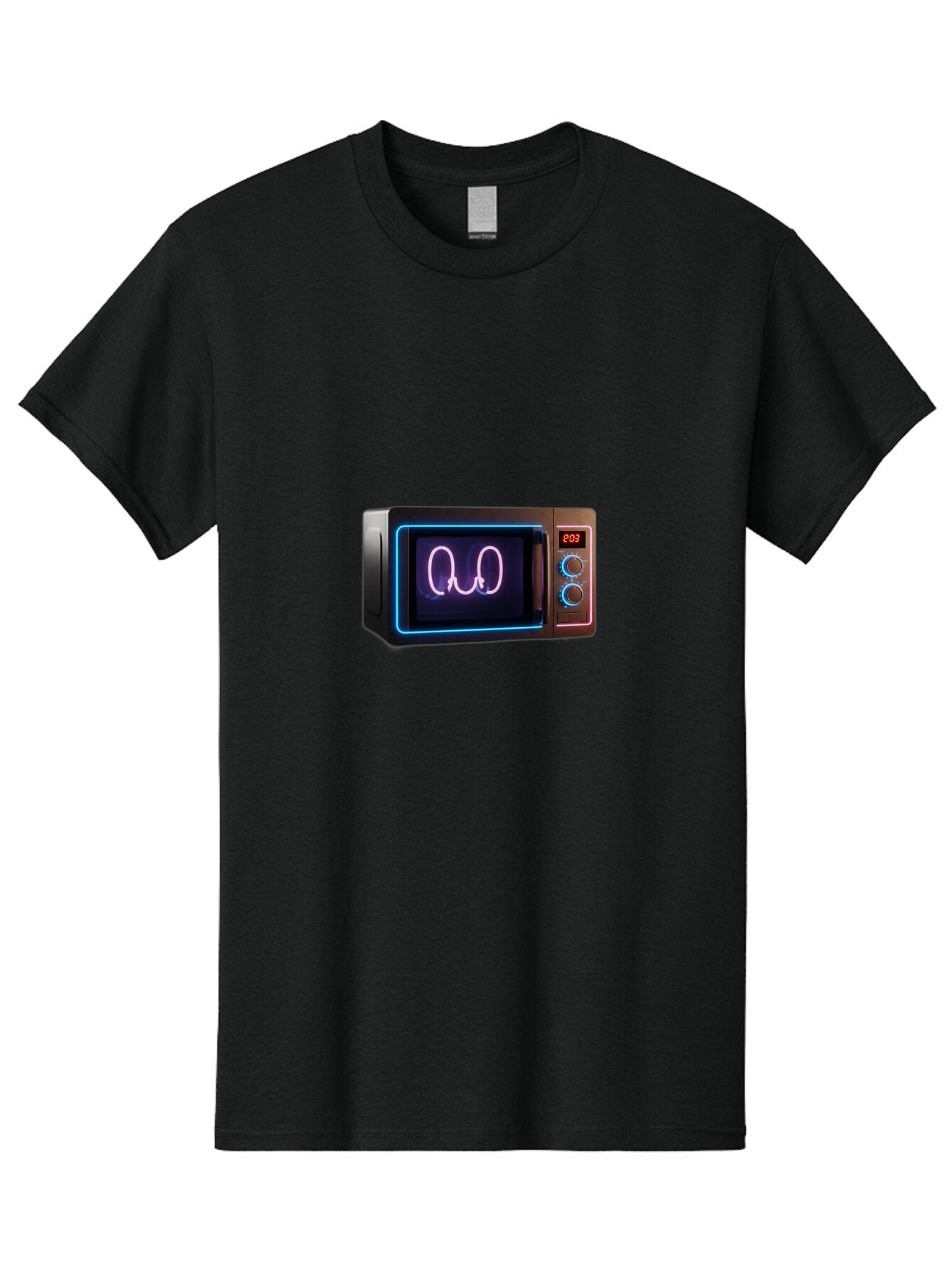 Microwave-With-Neon-Heart Men'S Graphic Tee, 100% Cotton, Comfortable Casual Summer Wear, Machine Washable, Vintage Camera, Old Camera, Antique Camera, Black Camera, Classic Photography, Photography Equipment, Nostalgic Device, Film Camera, Bar157 3