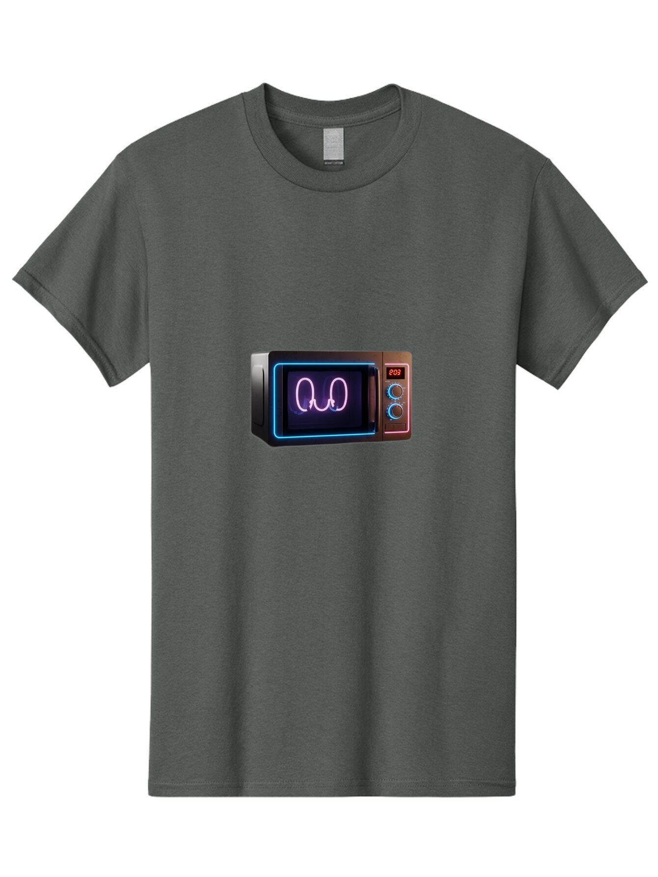 Microwave-With-Neon-Heart Men'S Graphic Tee, 100% Cotton, Comfortable Casual Summer Wear, Machine Washable, Vintage Camera, Old Camera, Antique Camera, Black Camera, Classic Photography, Photography Equipment, Nostalgic Device, Film Camera, Bar157 2