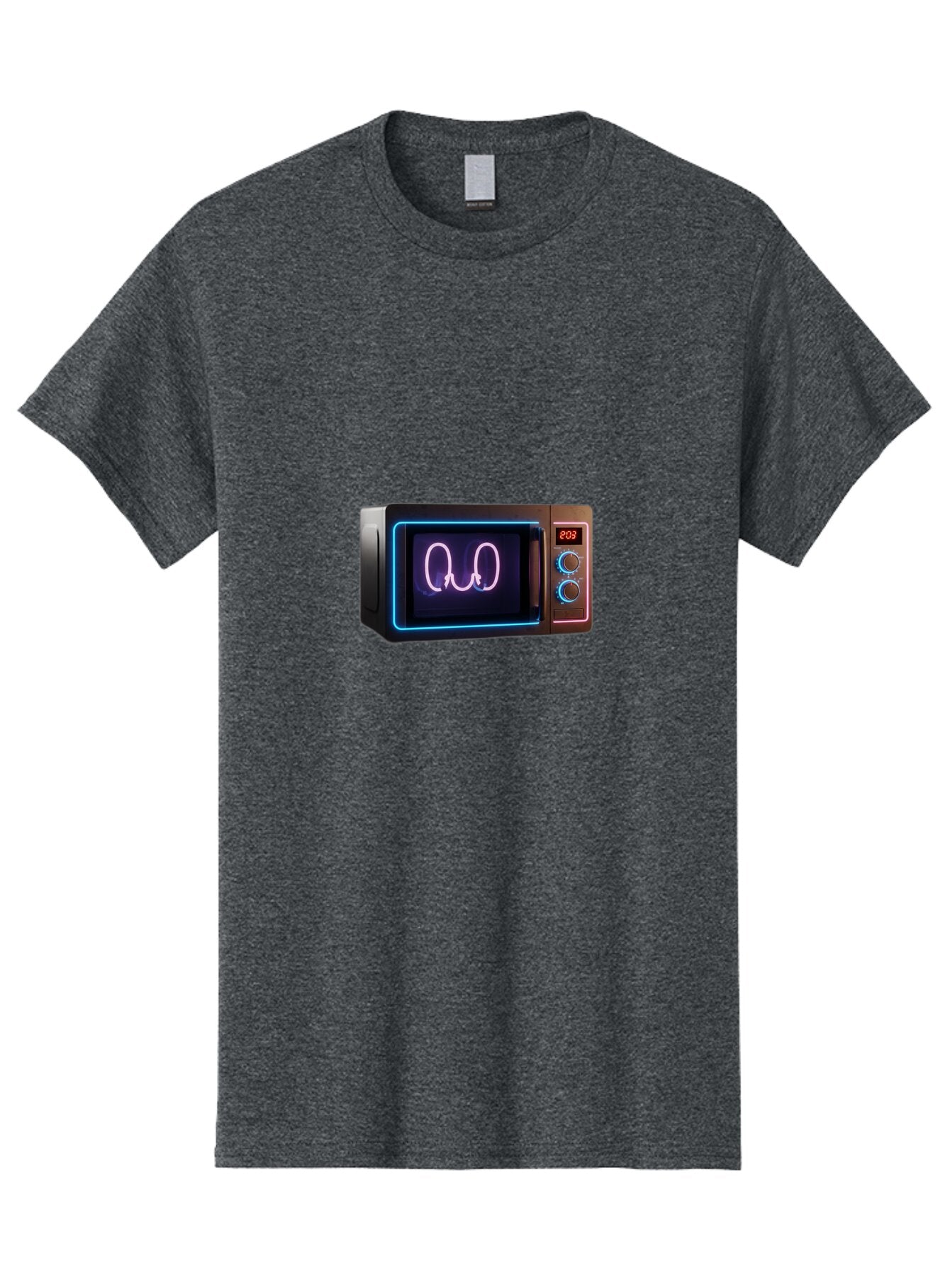 Microwave-With-Neon-Heart Men'S Graphic Tee, 100% Cotton, Comfortable Casual Summer Wear, Machine Washable, Vintage Camera, Old Camera, Antique Camera, Black Camera, Classic Photography, Photography Equipment, Nostalgic Device, Film Camera, Bar157 4