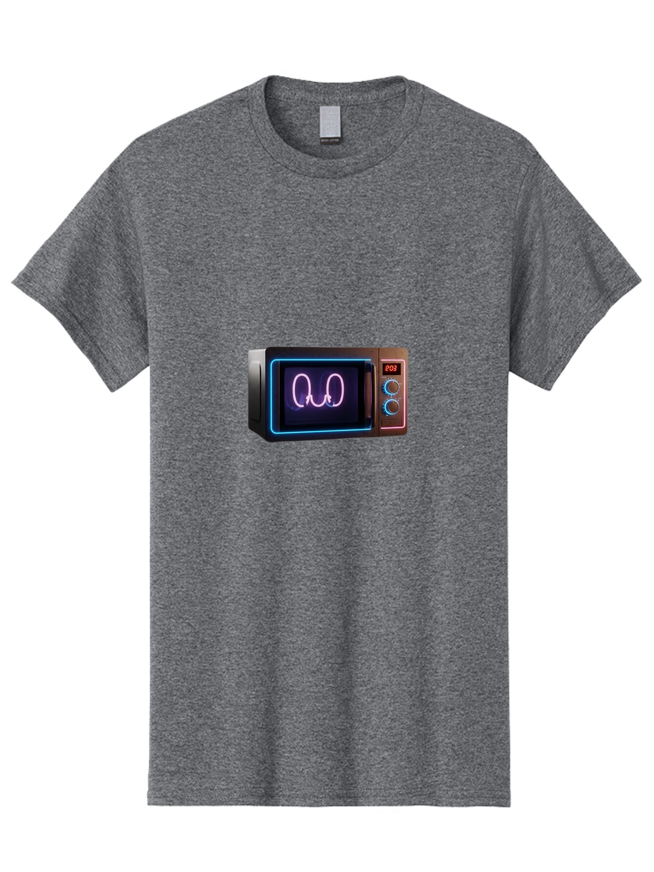 Microwave-With-Neon-Heart Men'S Graphic Tee, 100% Cotton, Comfortable Casual Summer Wear, Machine Washable, Vintage Camera, Old Camera, Antique Camera, Black Camera, Classic Photography, Photography Equipment, Nostalgic Device, Film Camera, Bar157 7
