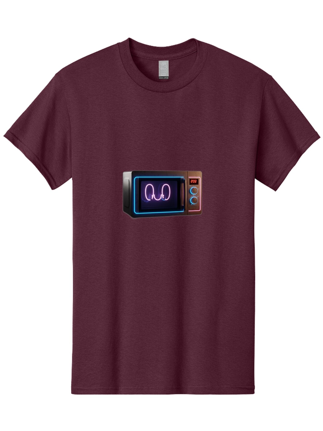Microwave-With-Neon-Heart Men'S Graphic Tee, 100% Cotton, Comfortable Casual Summer Wear, Machine Washable, Vintage Camera, Old Camera, Antique Camera, Black Camera, Classic Photography, Photography Equipment, Nostalgic Device, Film Camera, Bar157 5