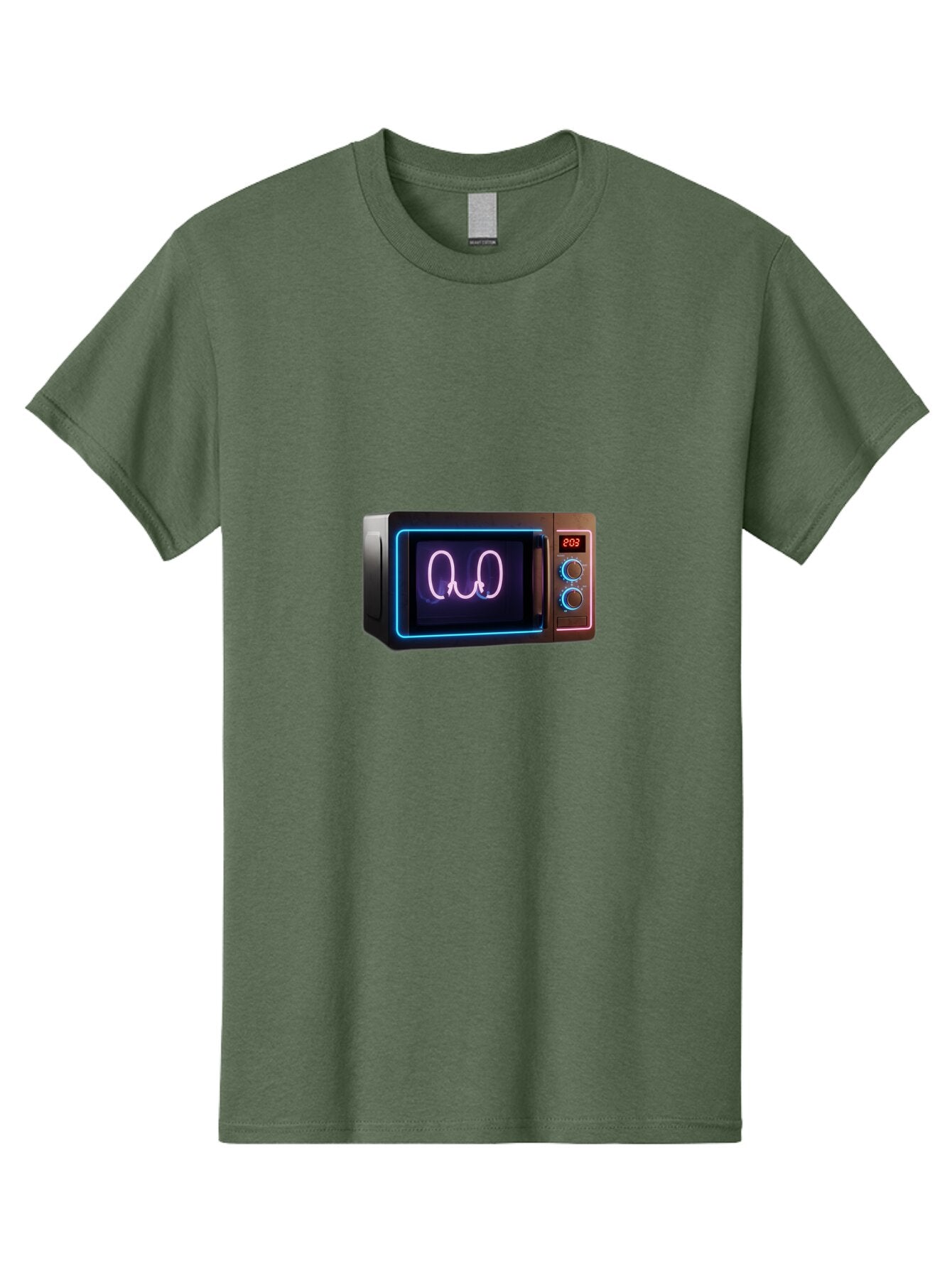 Microwave-With-Neon-Heart Men'S Graphic Tee, 100% Cotton, Comfortable Casual Summer Wear, Machine Washable, Vintage Camera, Old Camera, Antique Camera, Black Camera, Classic Photography, Photography Equipment, Nostalgic Device, Film Camera, Bar157 6
