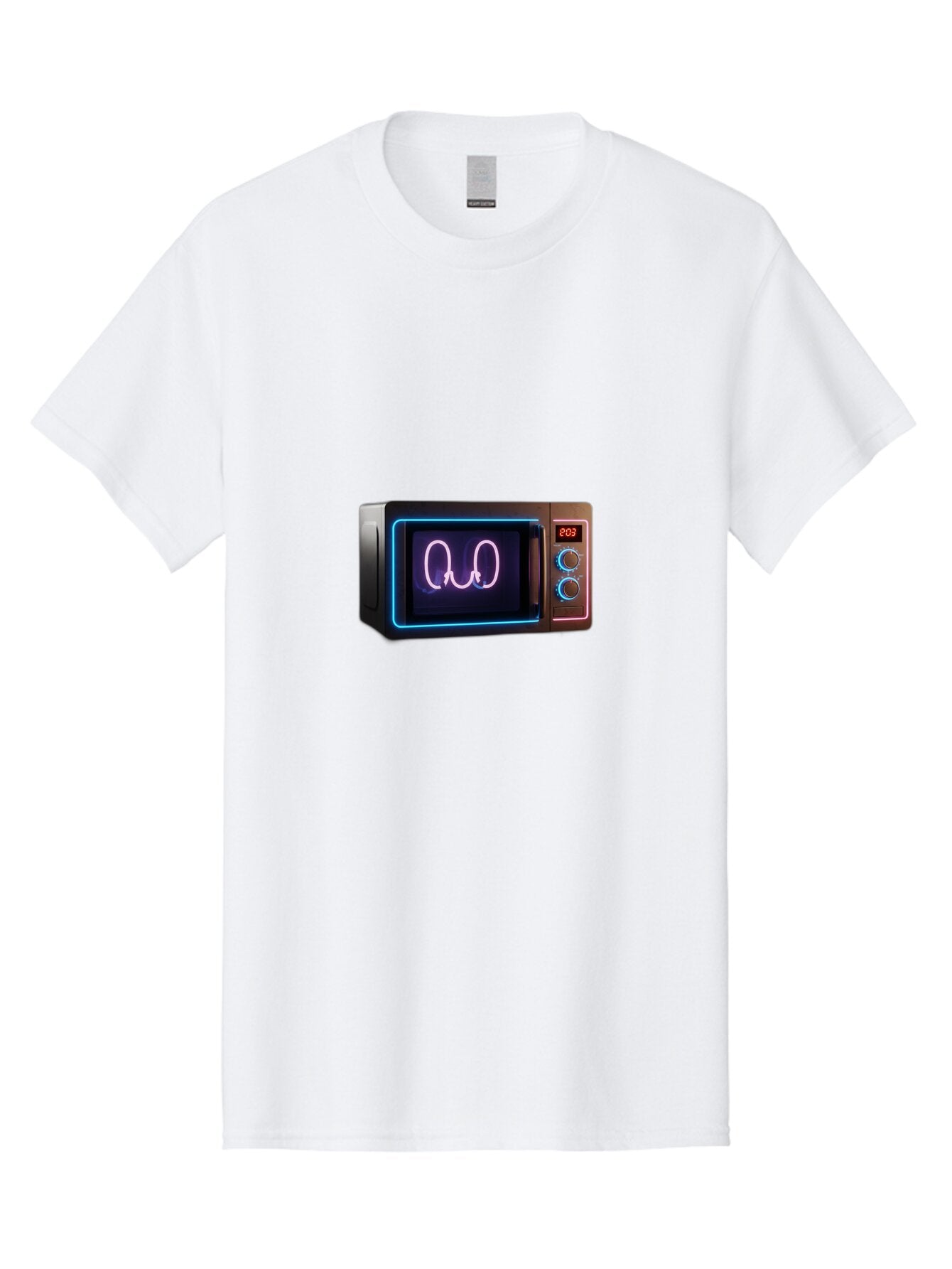 Microwave-With-Neon-Heart Men'S Graphic Tee, 100% Cotton, Comfortable Casual Summer Wear, Machine Washable, Vintage Camera, Old Camera, Antique Camera, Black Camera, Classic Photography, Photography Equipment, Nostalgic Device, Film Camera, Bar157 11