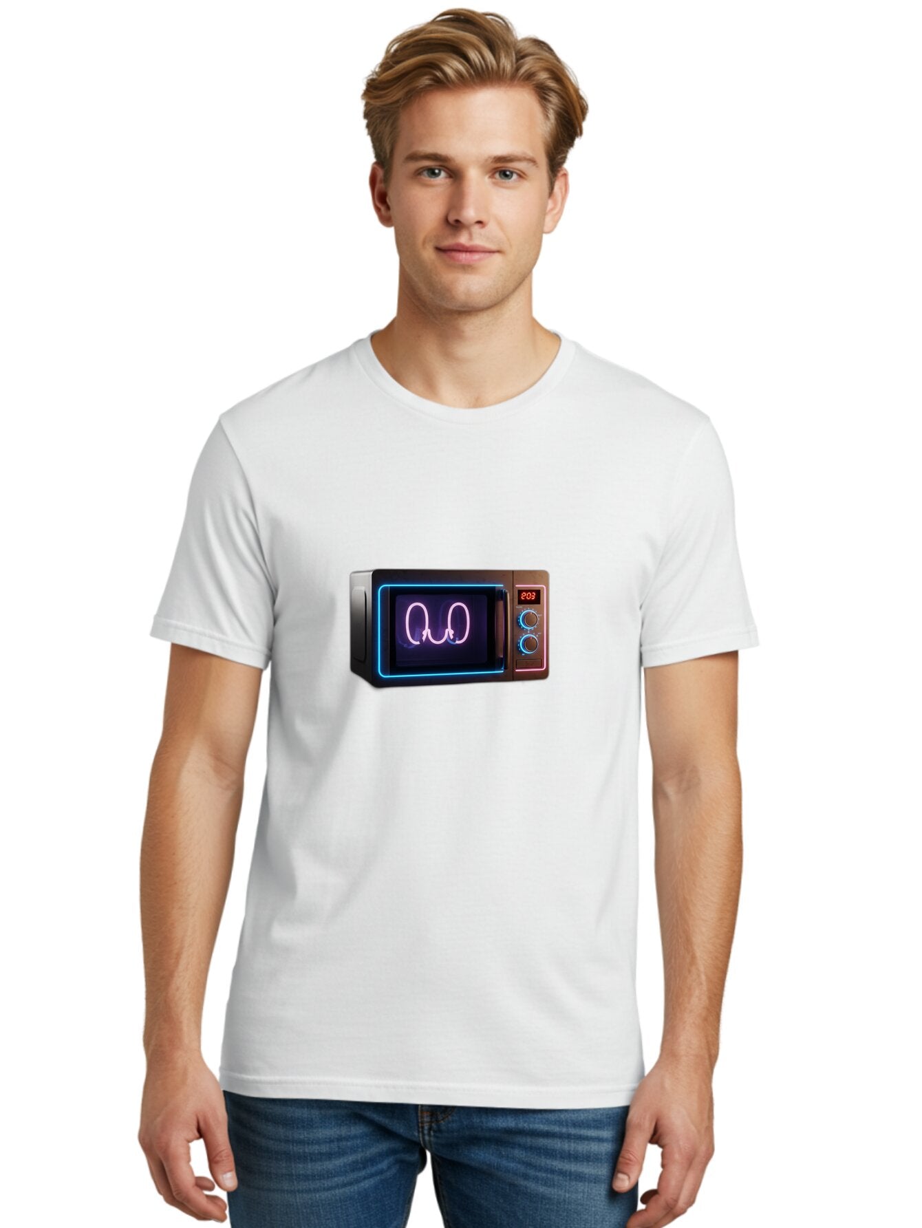 Microwave-With-Neon-Heart Men'S Graphic Tee, 100% Cotton, Comfortable Casual Summer Wear, Machine Washable, Vintage Camera, Old Camera, Antique Camera, Black Camera, Classic Photography, Photography Equipment, Nostalgic Device, Film Camera, Bar157 27