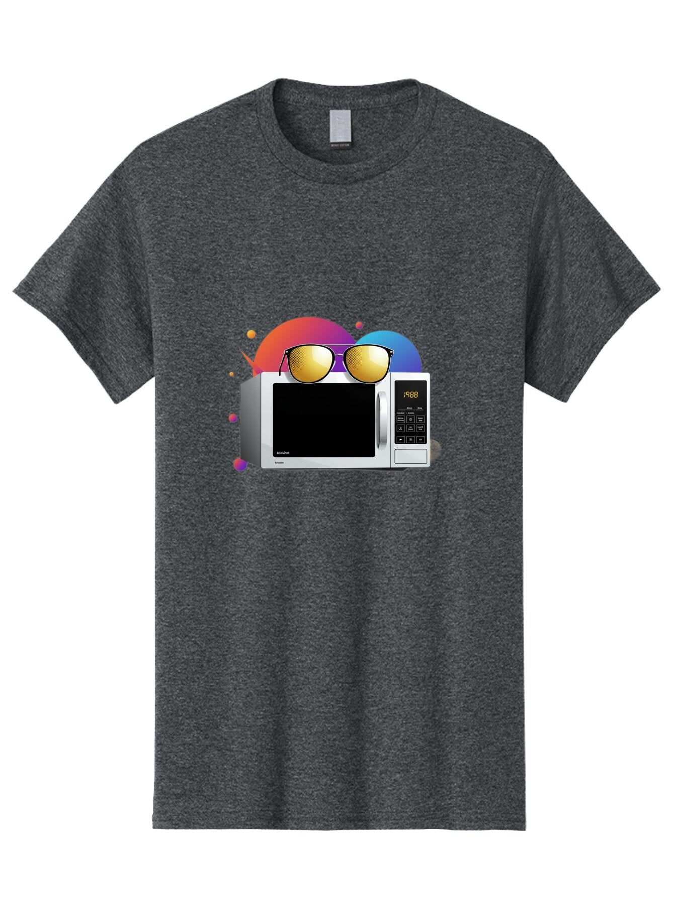 Microwave-With-Sunglasses-1 Men'S Graphic Tee, 100% Cotton, Comfortable Casual Summer Wear, Machine Washable, Vintage Camera, Old Camera, Antique Camera, Black Camera, Classic Photography, Photography Equipment, Nostalgic Device, Film Camera, Bar159 9