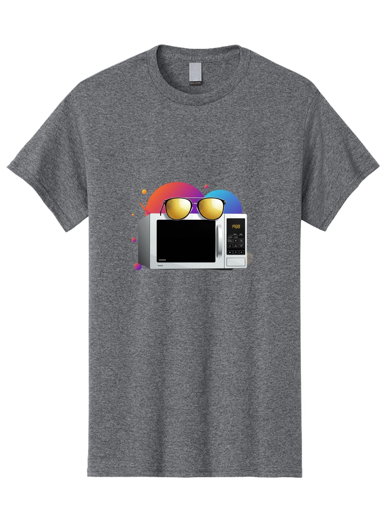 Microwave-With-Sunglasses-1 Men'S Graphic Tee, 100% Cotton, Comfortable Casual Summer Wear, Machine Washable, Vintage Camera, Old Camera, Antique Camera, Black Camera, Classic Photography, Photography Equipment, Nostalgic Device, Film Camera, Bar159 13