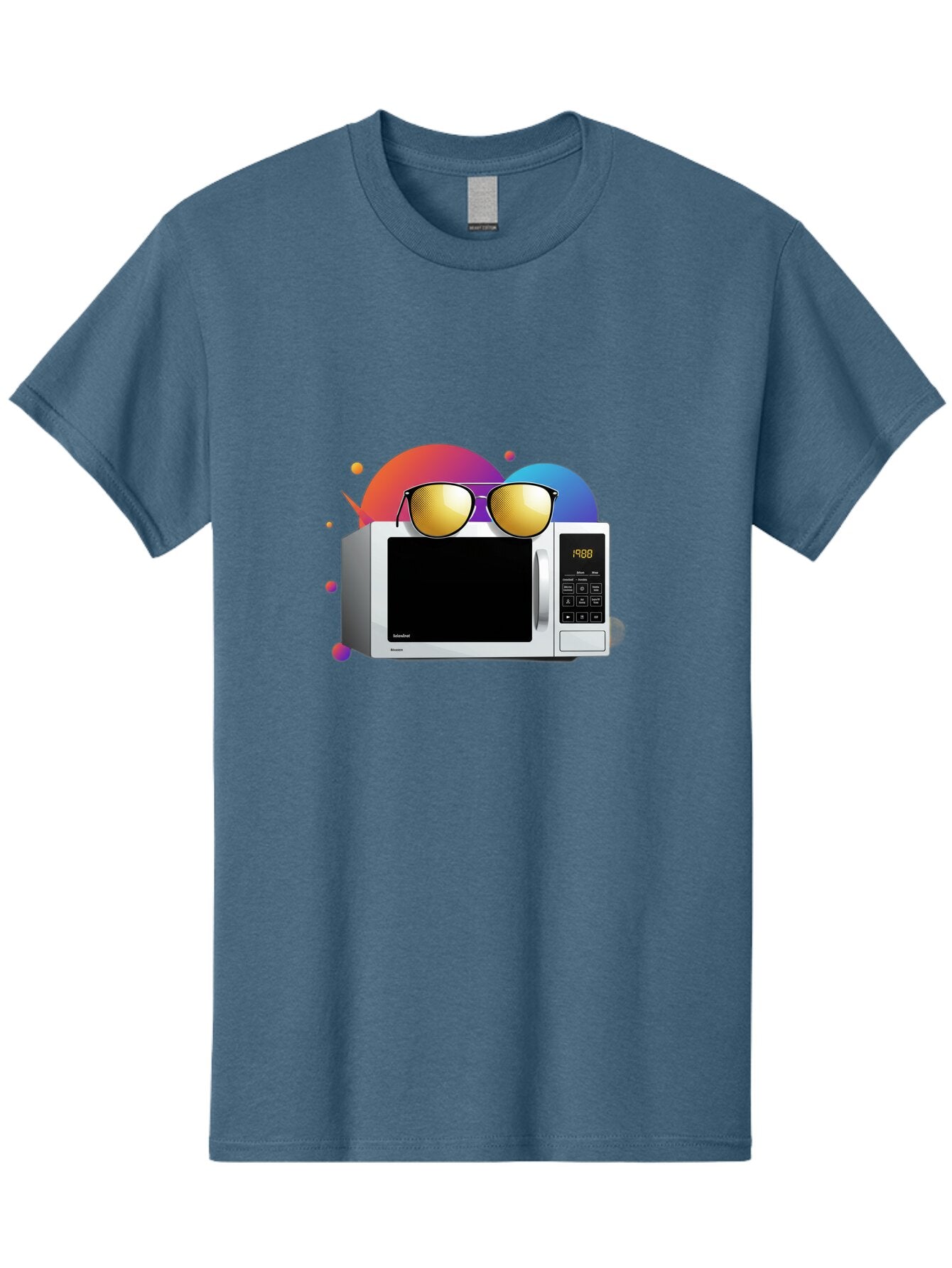 Microwave-With-Sunglasses-1 Men'S Graphic Tee, 100% Cotton, Comfortable Casual Summer Wear, Machine Washable, Vintage Camera, Old Camera, Antique Camera, Black Camera, Classic Photography, Photography Equipment, Nostalgic Device, Film Camera, Bar159 5