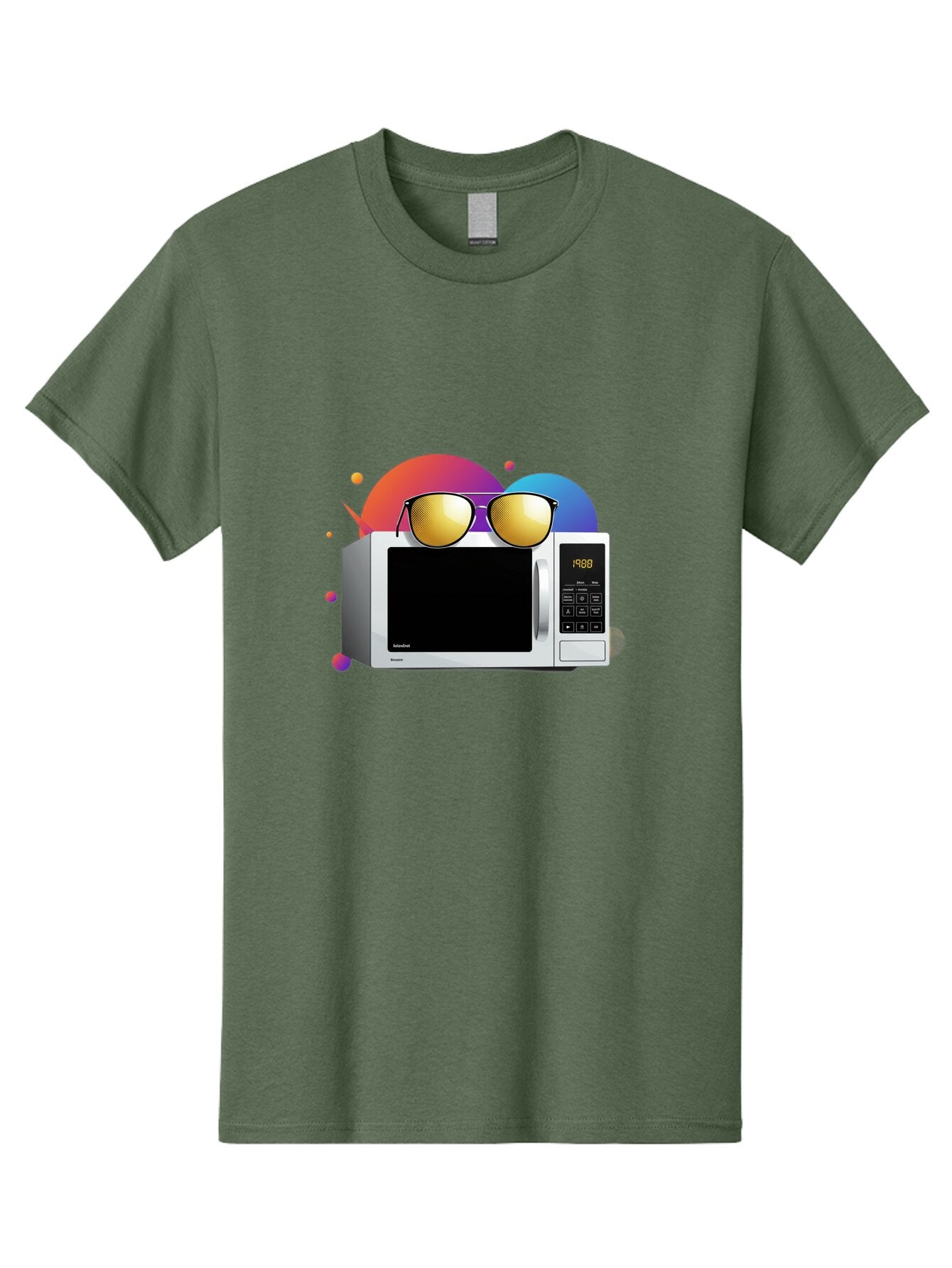 Microwave-With-Sunglasses-1 Men'S Graphic Tee, 100% Cotton, Comfortable Casual Summer Wear, Machine Washable, Vintage Camera, Old Camera, Antique Camera, Black Camera, Classic Photography, Photography Equipment, Nostalgic Device, Film Camera, Bar159 10