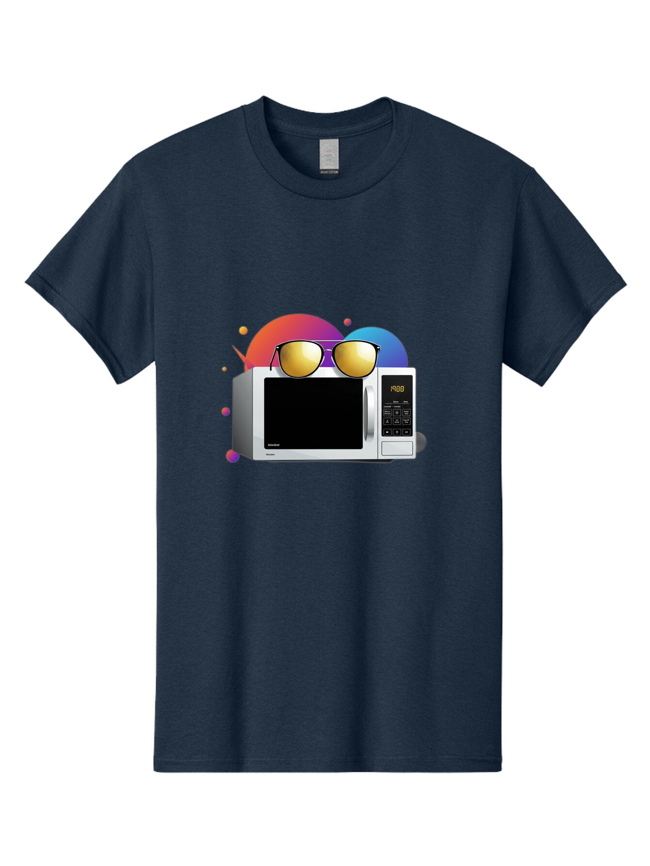 Microwave-With-Sunglasses-1 Men'S Graphic Tee, 100% Cotton, Comfortable Casual Summer Wear, Machine Washable, Vintage Camera, Old Camera, Antique Camera, Black Camera, Classic Photography, Photography Equipment, Nostalgic Device, Film Camera, Bar159 6
