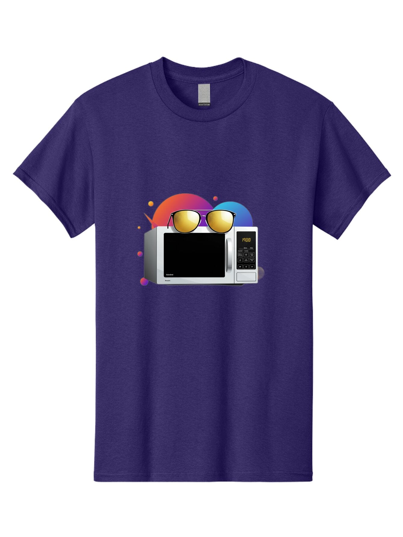 Microwave-With-Sunglasses-1 Men'S Graphic Tee, 100% Cotton, Comfortable Casual Summer Wear, Machine Washable, Vintage Camera, Old Camera, Antique Camera, Black Camera, Classic Photography, Photography Equipment, Nostalgic Device, Film Camera, Bar159 3