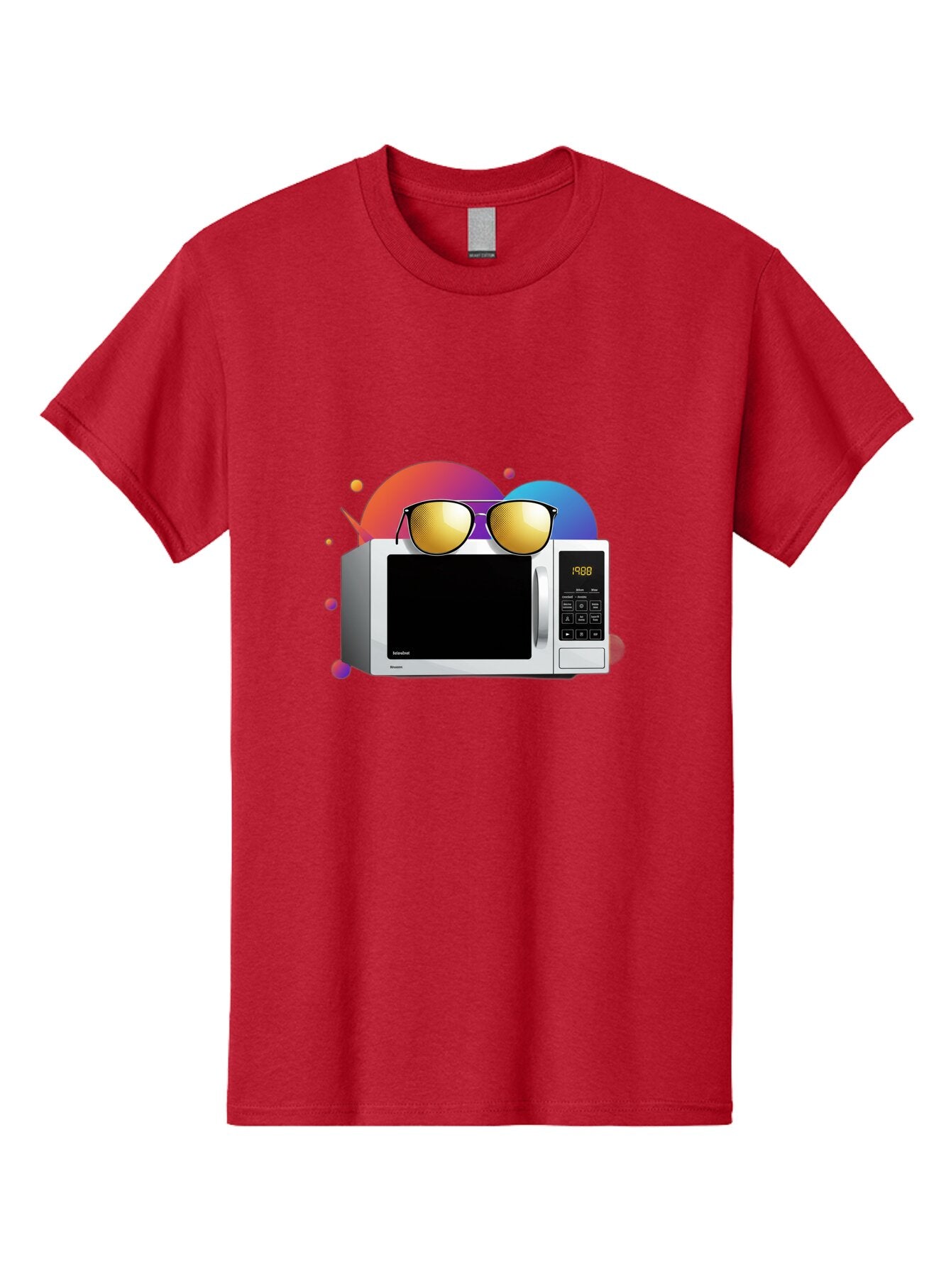 Microwave-With-Sunglasses-1 Men'S Graphic Tee, 100% Cotton, Comfortable Casual Summer Wear, Machine Washable, Vintage Camera, Old Camera, Antique Camera, Black Camera, Classic Photography, Photography Equipment, Nostalgic Device, Film Camera, Bar159 14