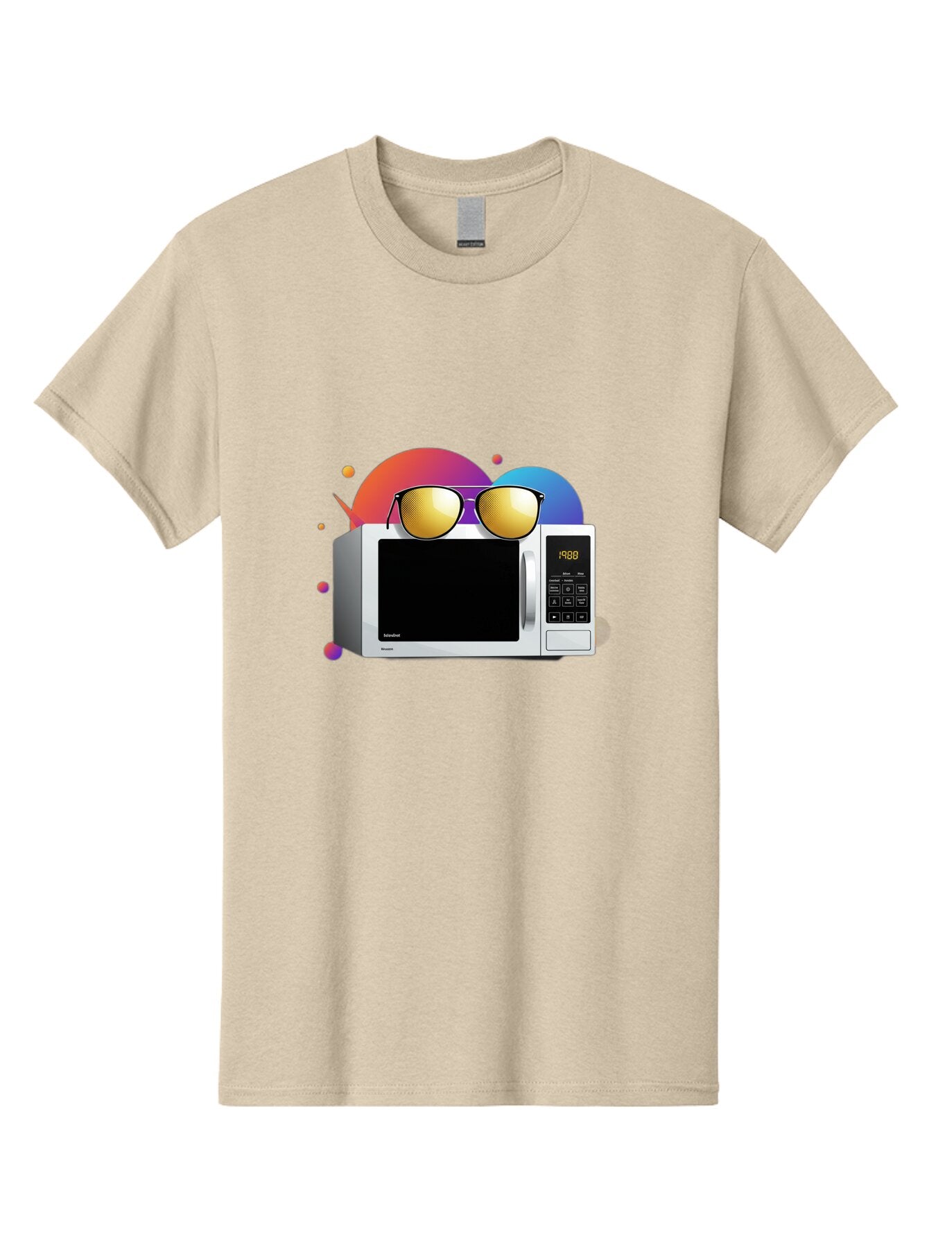 Microwave-With-Sunglasses-1 Men'S Graphic Tee, 100% Cotton, Comfortable Casual Summer Wear, Machine Washable, Vintage Camera, Old Camera, Antique Camera, Black Camera, Classic Photography, Photography Equipment, Nostalgic Device, Film Camera, Bar159 2