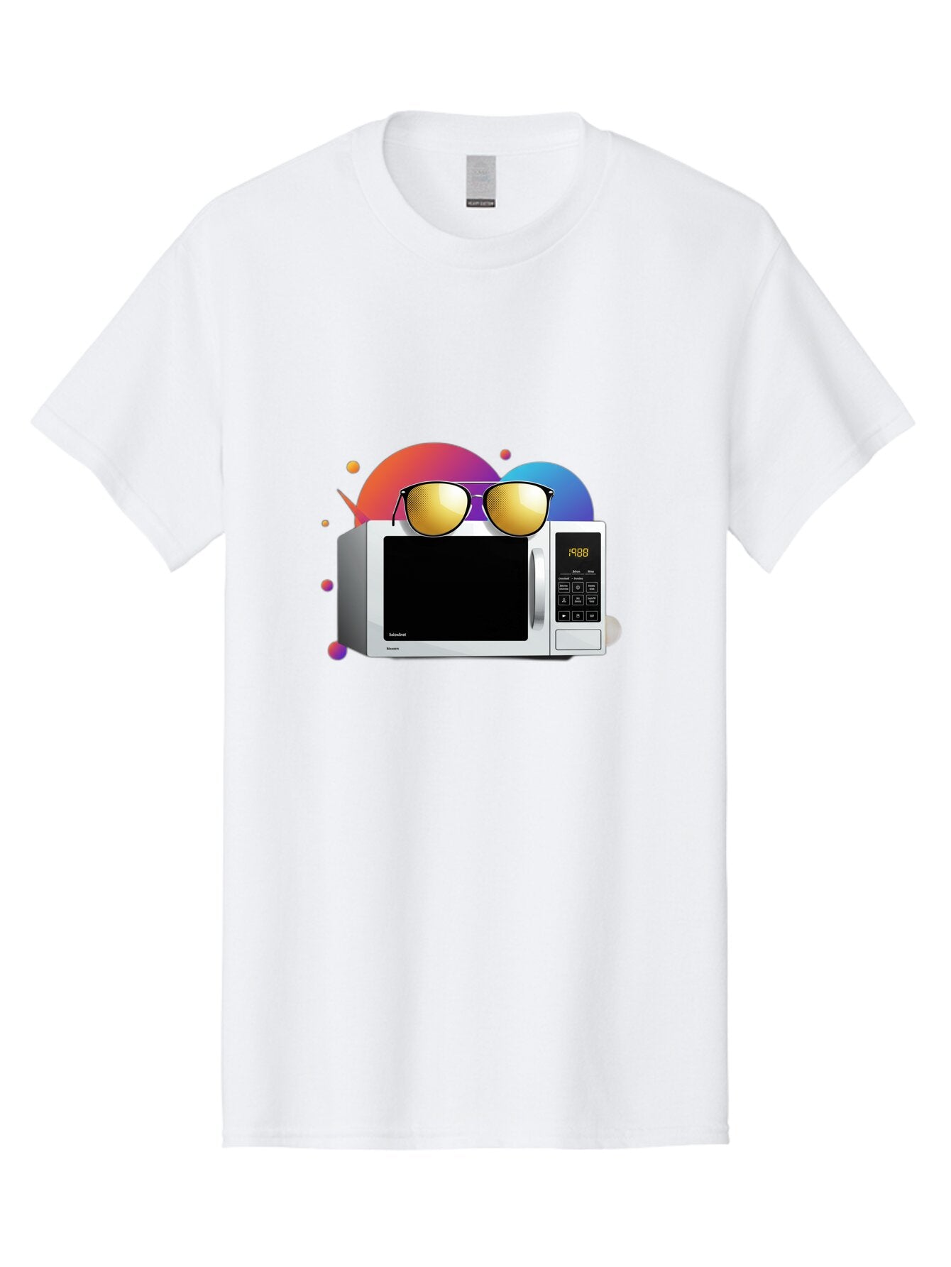Microwave-With-Sunglasses-1 Men'S Graphic Tee, 100% Cotton, Comfortable Casual Summer Wear, Machine Washable, Vintage Camera, Old Camera, Antique Camera, Black Camera, Classic Photography, Photography Equipment, Nostalgic Device, Film Camera, Bar159 4