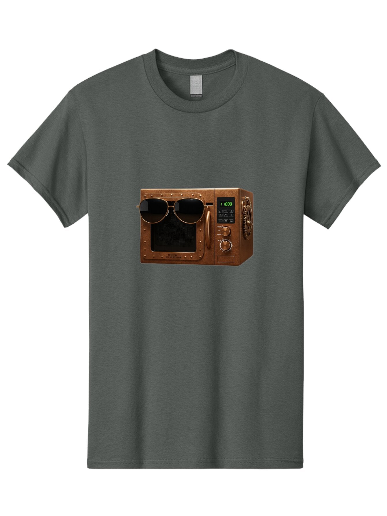 Microwave-With-Sunglasses-2 Men'S Graphic Tee, 100% Cotton, Comfortable Casual Summer Wear, Machine Washable, Vintage Camera, Old Camera, Antique Camera, Black Camera, Classic Photography, Photography Equipment, Nostalgic Device, Film Camera, Bar160 7