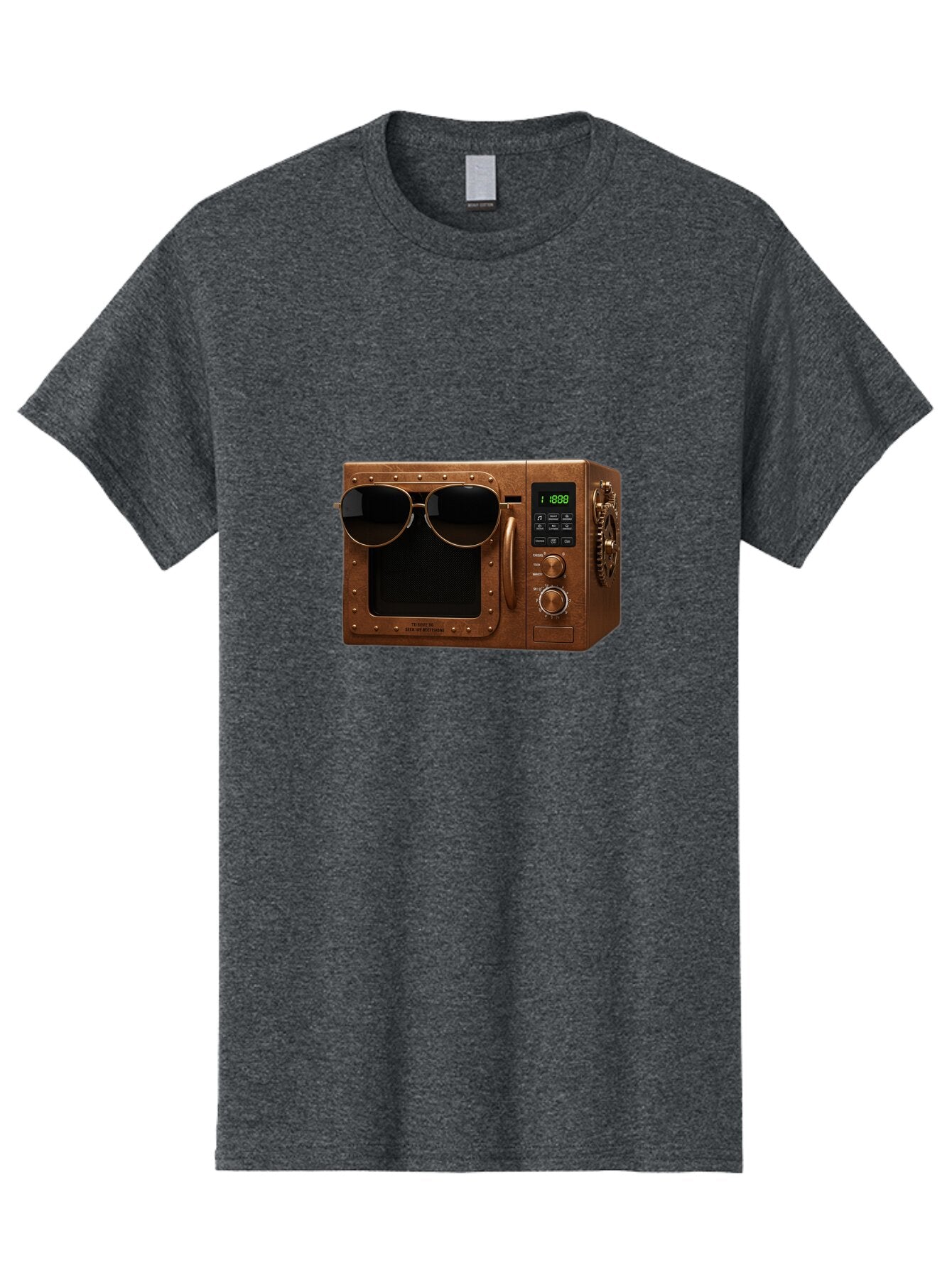 Microwave-With-Sunglasses-2 Men'S Graphic Tee, 100% Cotton, Comfortable Casual Summer Wear, Machine Washable, Vintage Camera, Old Camera, Antique Camera, Black Camera, Classic Photography, Photography Equipment, Nostalgic Device, Film Camera, Bar160 15