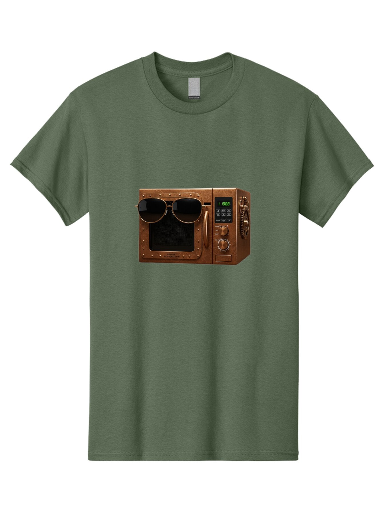 Microwave-With-Sunglasses-2 Men'S Graphic Tee, 100% Cotton, Comfortable Casual Summer Wear, Machine Washable, Vintage Camera, Old Camera, Antique Camera, Black Camera, Classic Photography, Photography Equipment, Nostalgic Device, Film Camera, Bar160 5