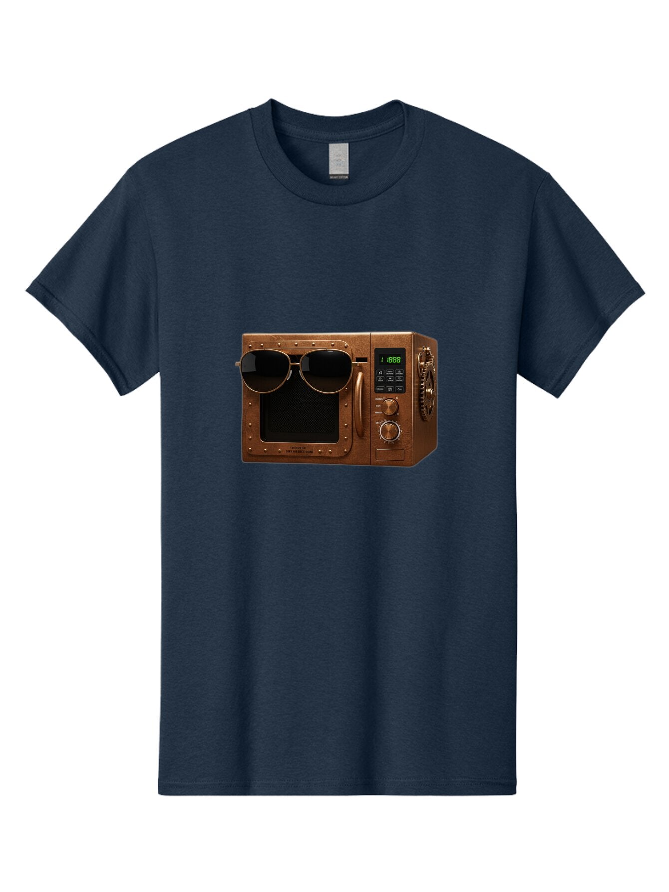 Microwave-With-Sunglasses-2 Men'S Graphic Tee, 100% Cotton, Comfortable Casual Summer Wear, Machine Washable, Vintage Camera, Old Camera, Antique Camera, Black Camera, Classic Photography, Photography Equipment, Nostalgic Device, Film Camera, Bar160 12