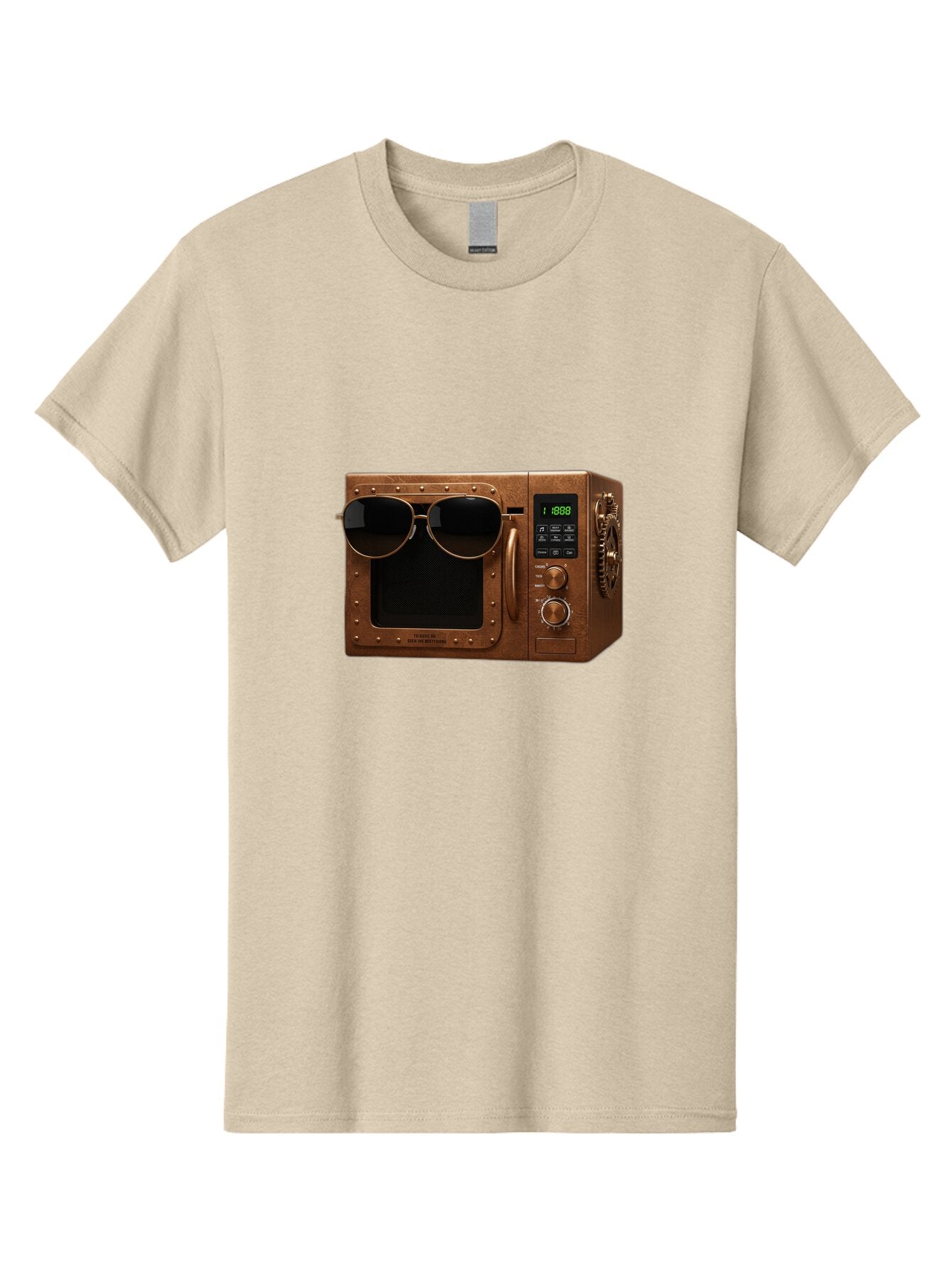 Microwave-With-Sunglasses-2 Men'S Graphic Tee, 100% Cotton, Comfortable Casual Summer Wear, Machine Washable, Vintage Camera, Old Camera, Antique Camera, Black Camera, Classic Photography, Photography Equipment, Nostalgic Device, Film Camera, Bar160 8