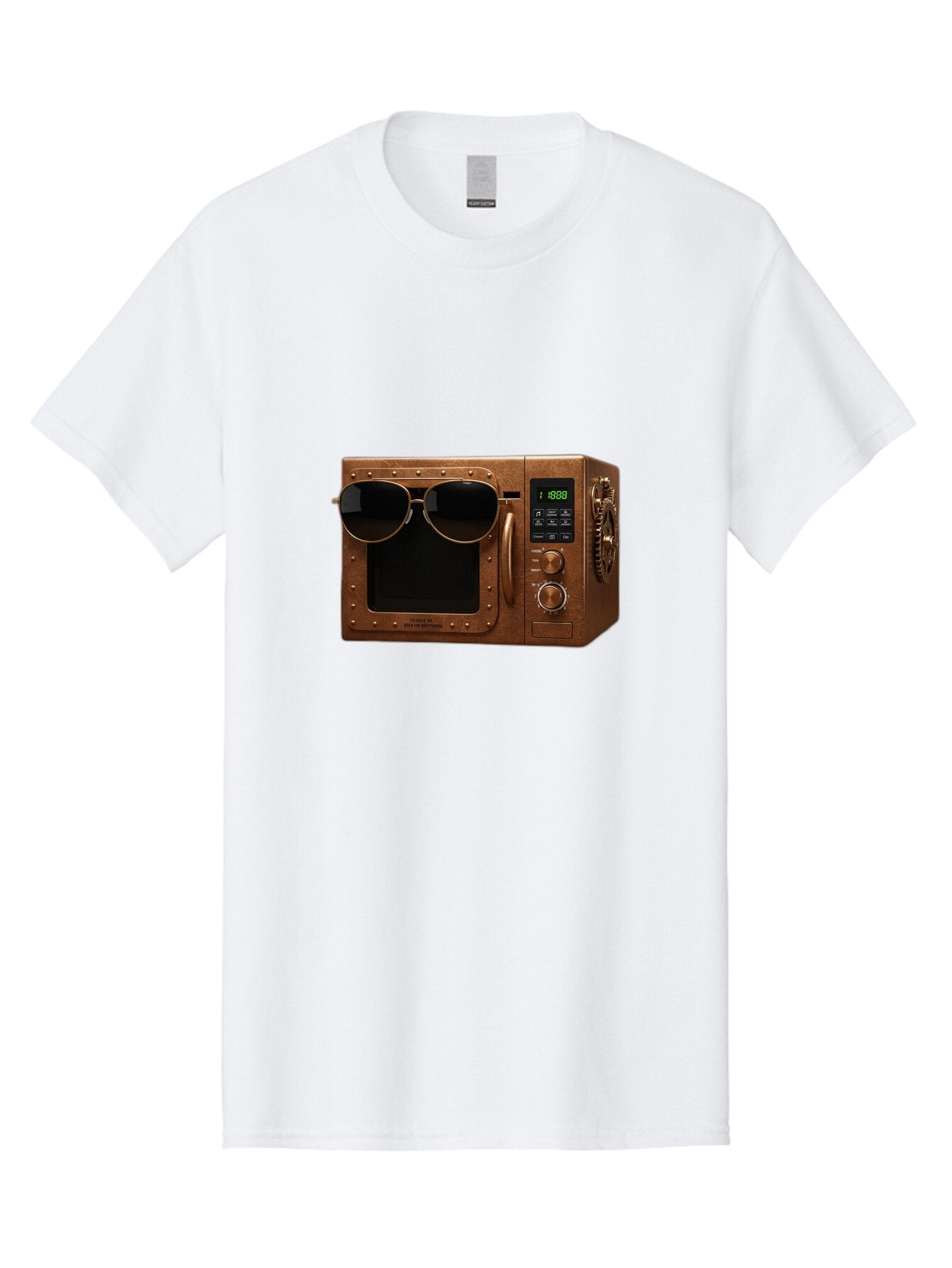 Microwave-With-Sunglasses-2 Men'S Graphic Tee, 100% Cotton, Comfortable Casual Summer Wear, Machine Washable, Vintage Camera, Old Camera, Antique Camera, Black Camera, Classic Photography, Photography Equipment, Nostalgic Device, Film Camera, Bar160 1