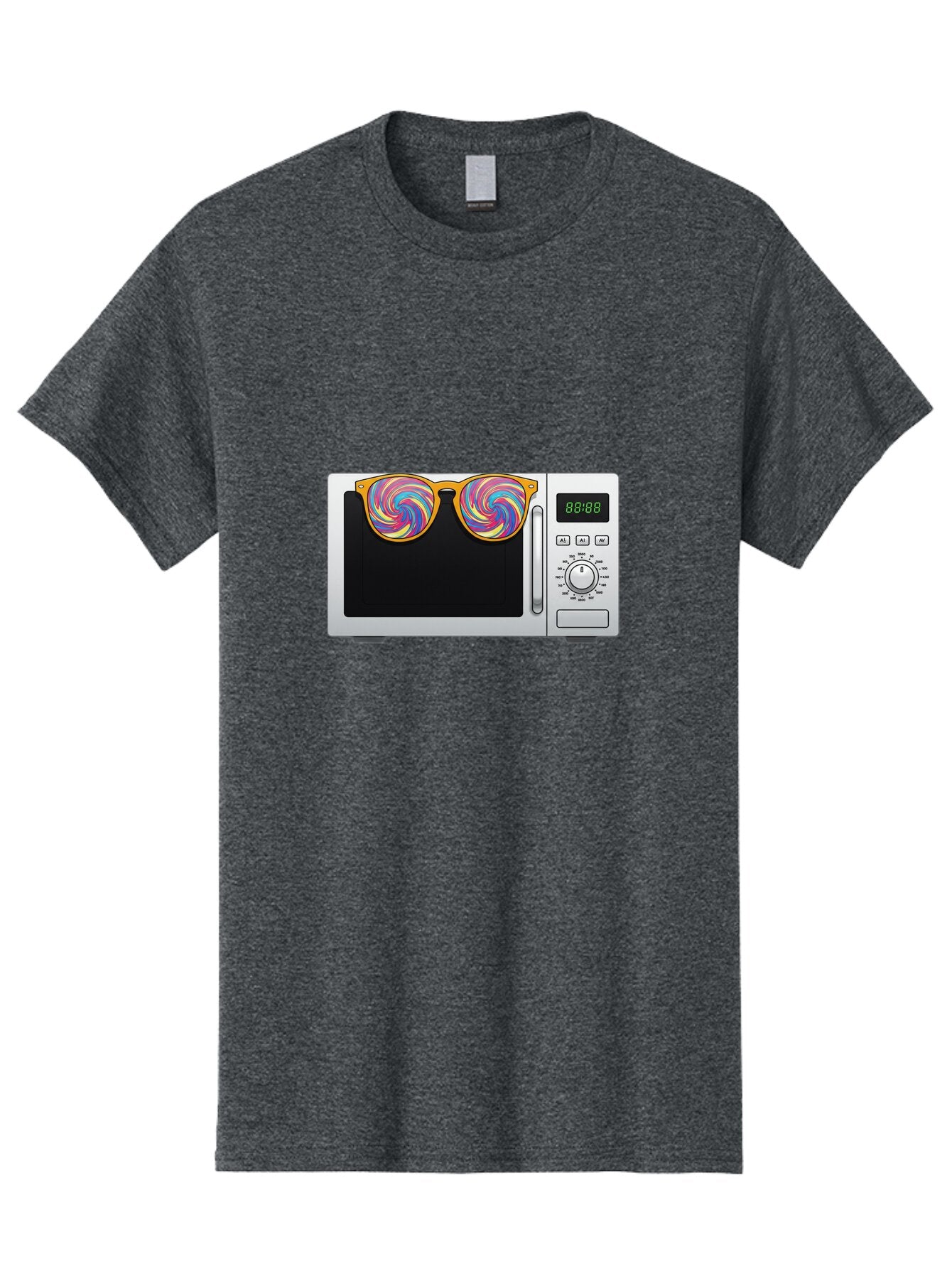 Microwave-With-Sunglasses-3 Men'S Graphic Tee, 100% Cotton, Comfortable Casual Summer Wear, Machine Washable, Vintage Camera, Old Camera, Antique Camera, Black Camera, Classic Photography, Photography Equipment, Nostalgic Device, Film Camera, Bar161 14