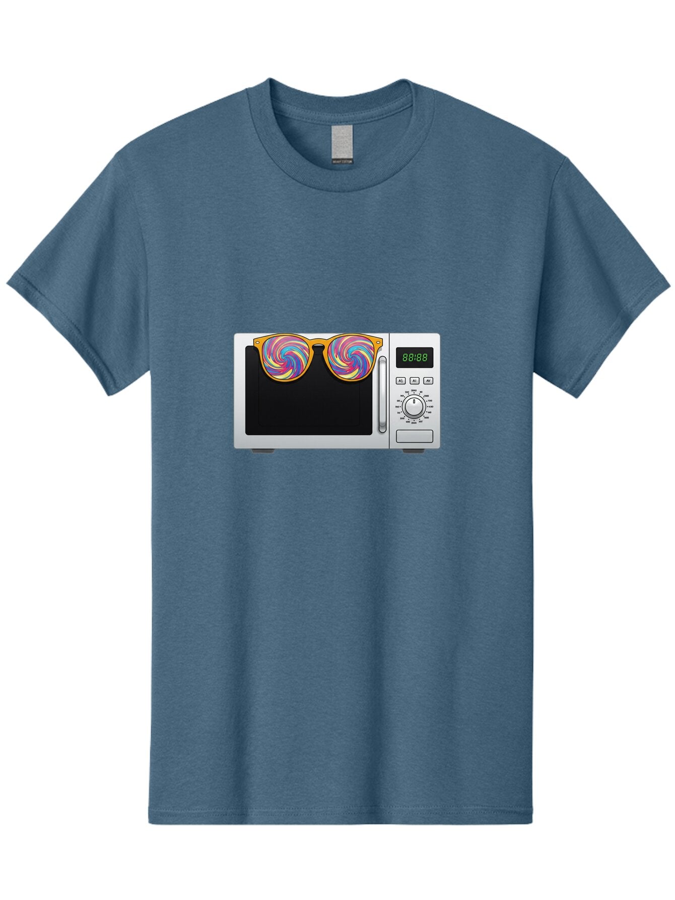 Microwave-With-Sunglasses-3 Men'S Graphic Tee, 100% Cotton, Comfortable Casual Summer Wear, Machine Washable, Vintage Camera, Old Camera, Antique Camera, Black Camera, Classic Photography, Photography Equipment, Nostalgic Device, Film Camera, Bar161 12