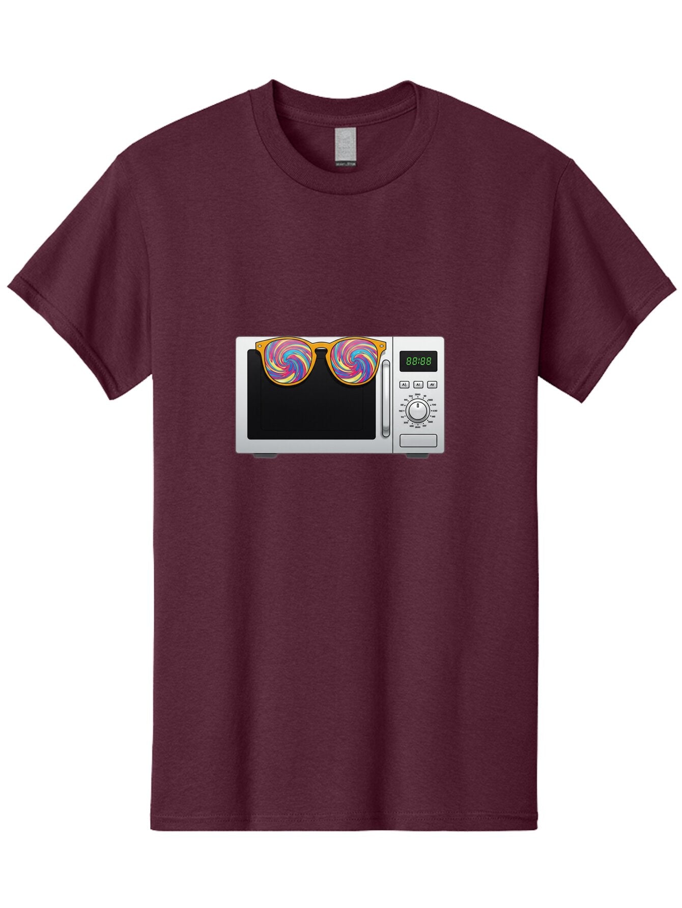 Microwave-With-Sunglasses-3 Men'S Graphic Tee, 100% Cotton, Comfortable Casual Summer Wear, Machine Washable, Vintage Camera, Old Camera, Antique Camera, Black Camera, Classic Photography, Photography Equipment, Nostalgic Device, Film Camera, Bar161 1