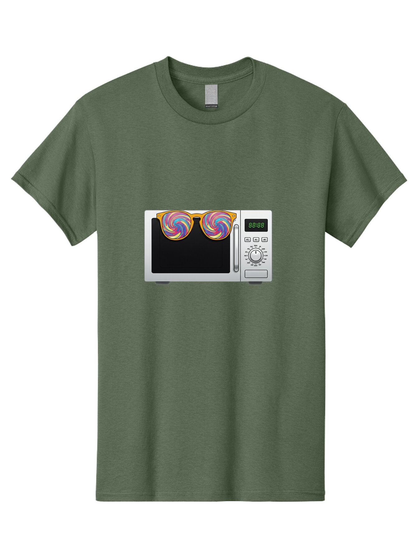Microwave-With-Sunglasses-3 Men'S Graphic Tee, 100% Cotton, Comfortable Casual Summer Wear, Machine Washable, Vintage Camera, Old Camera, Antique Camera, Black Camera, Classic Photography, Photography Equipment, Nostalgic Device, Film Camera, Bar161 4