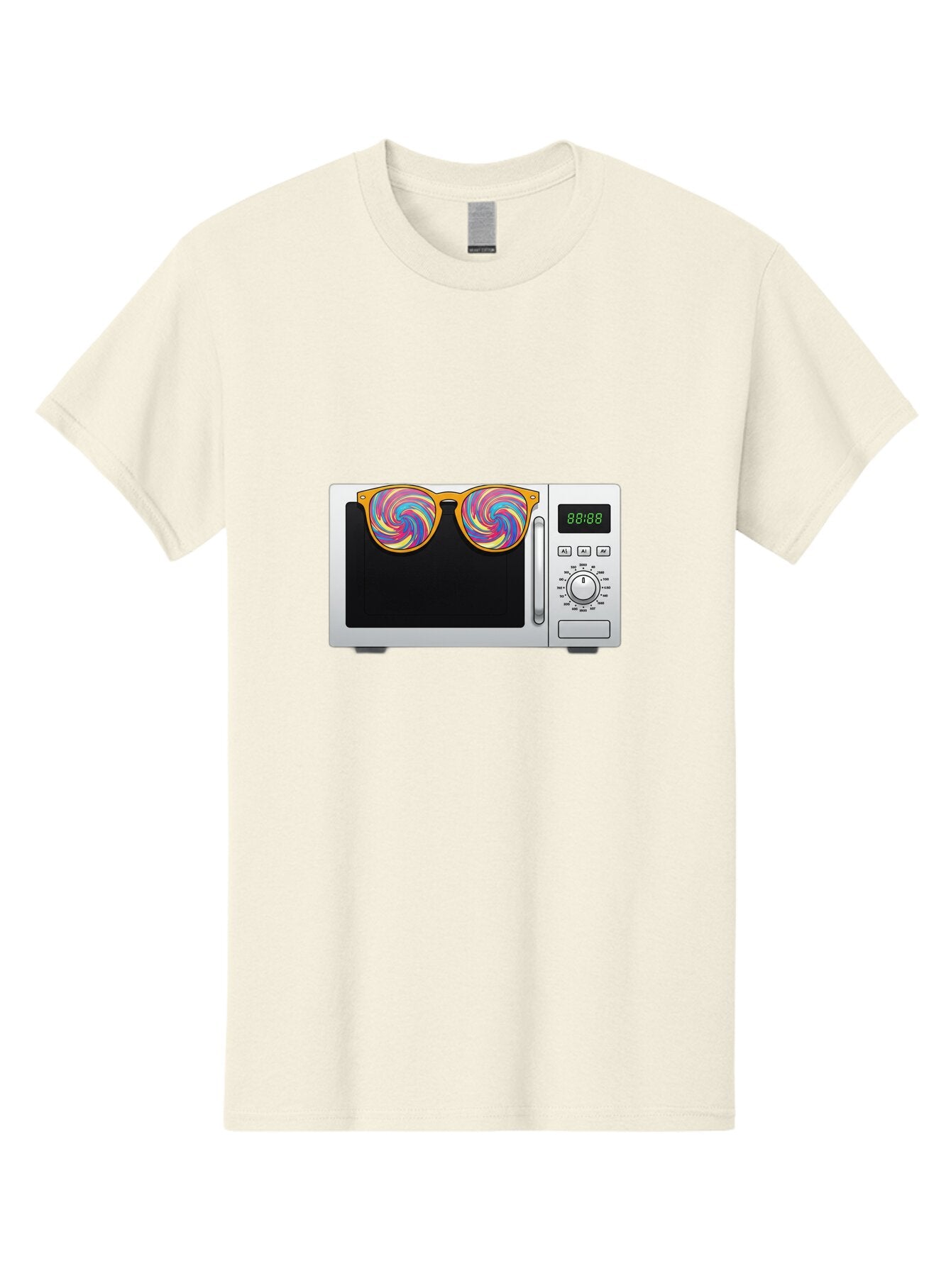 Microwave-With-Sunglasses-3 Men'S Graphic Tee, 100% Cotton, Comfortable Casual Summer Wear, Machine Washable, Vintage Camera, Old Camera, Antique Camera, Black Camera, Classic Photography, Photography Equipment, Nostalgic Device, Film Camera, Bar161 6
