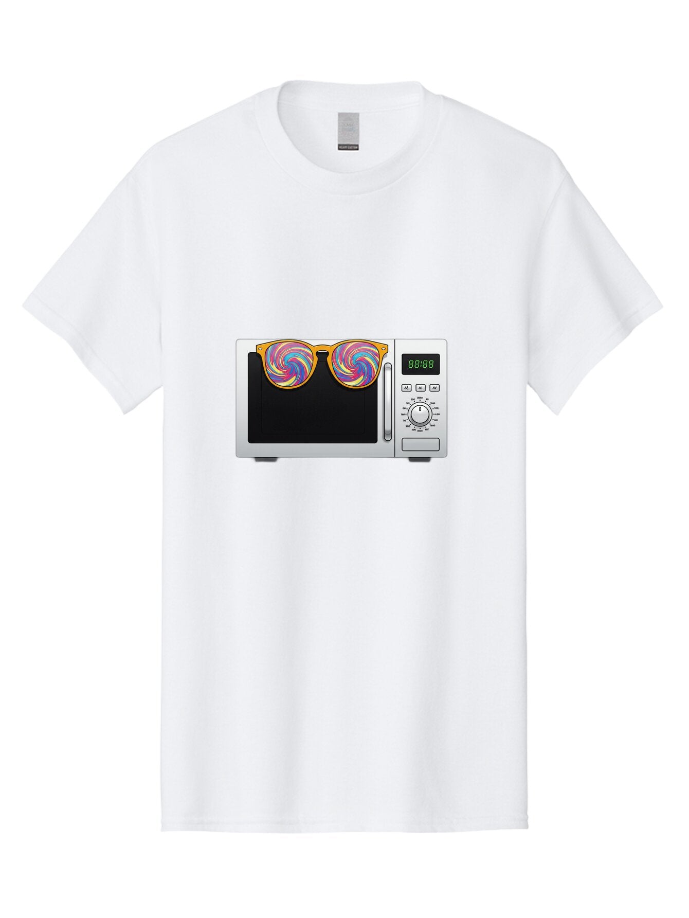 Microwave-With-Sunglasses-3 Men'S Graphic Tee, 100% Cotton, Comfortable Casual Summer Wear, Machine Washable, Vintage Camera, Old Camera, Antique Camera, Black Camera, Classic Photography, Photography Equipment, Nostalgic Device, Film Camera, Bar161 7