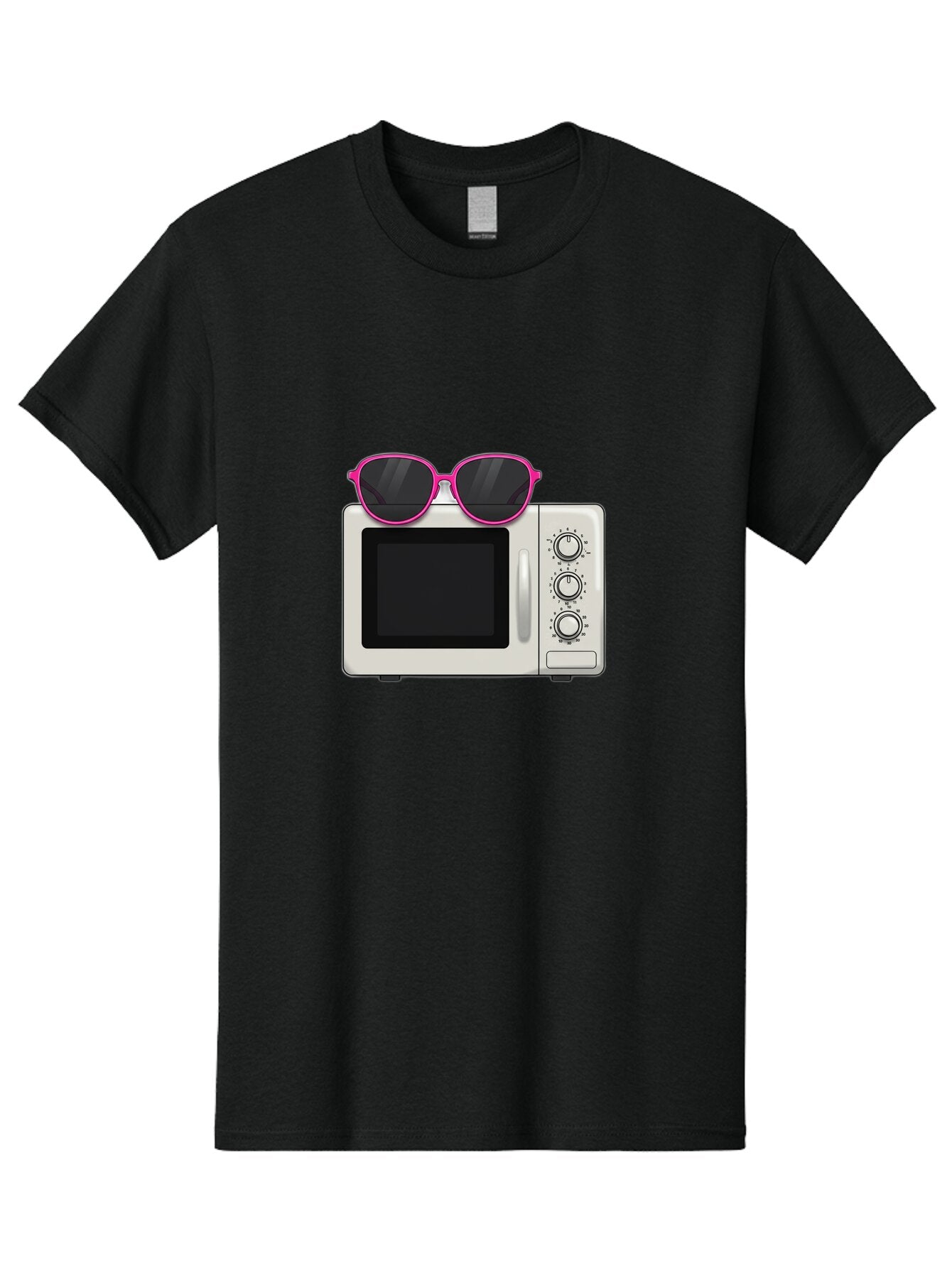 Microwave-With-Sunglasses Men'S Graphic Tee, 100% Cotton, Comfortable Casual Summer Wear, Machine Washable, Vintage Camera, Old Camera, Antique Camera, Black Camera, Classic Photography, Photography Equipment, Nostalgic Device, Film Camera, Bar162 8