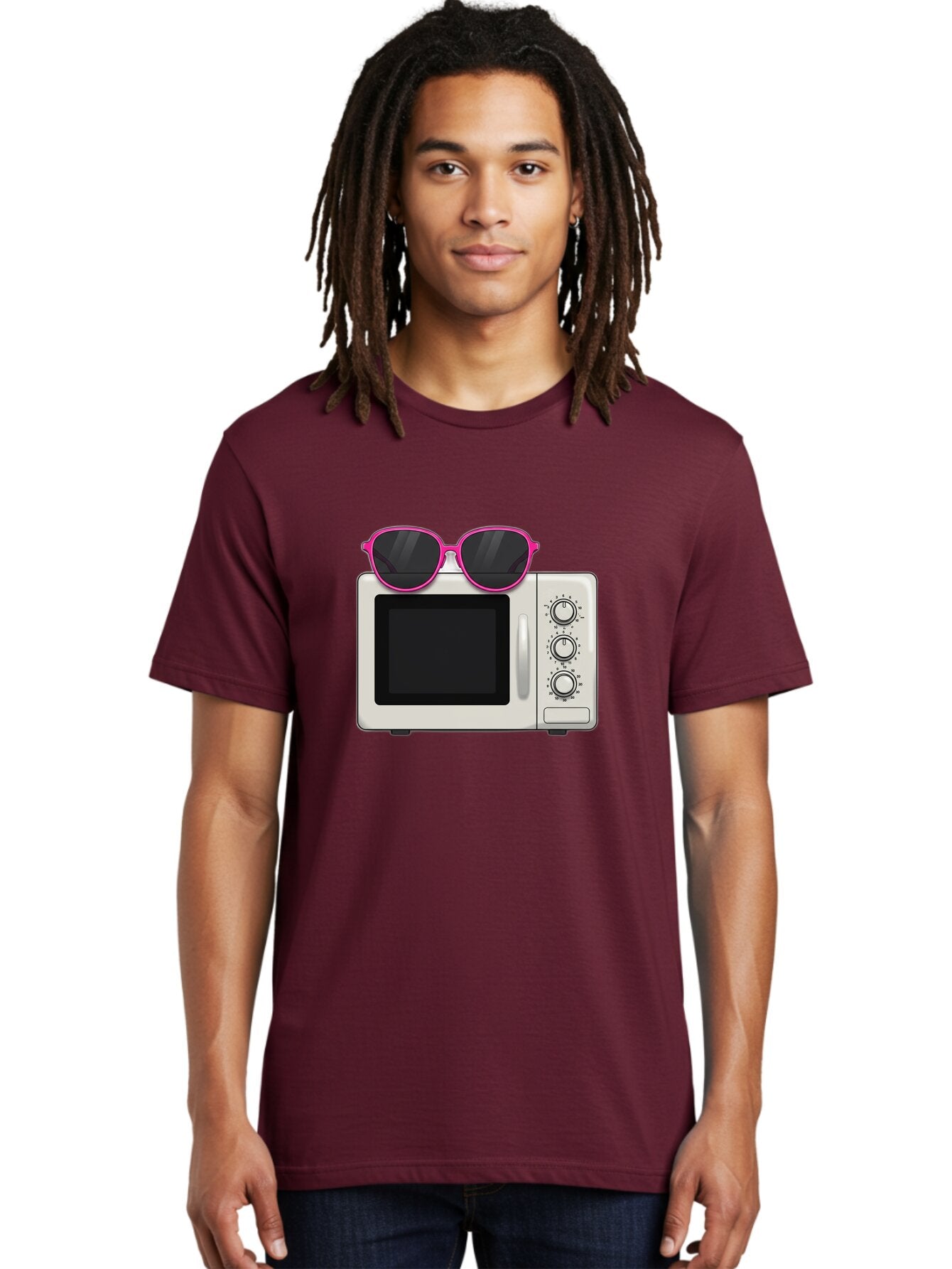 Microwave-With-Sunglasses Men'S Graphic Tee, 100% Cotton, Comfortable Casual Summer Wear, Machine Washable, Vintage Camera, Old Camera, Antique Camera, Black Camera, Classic Photography, Photography Equipment, Nostalgic Device, Film Camera, Bar162 27