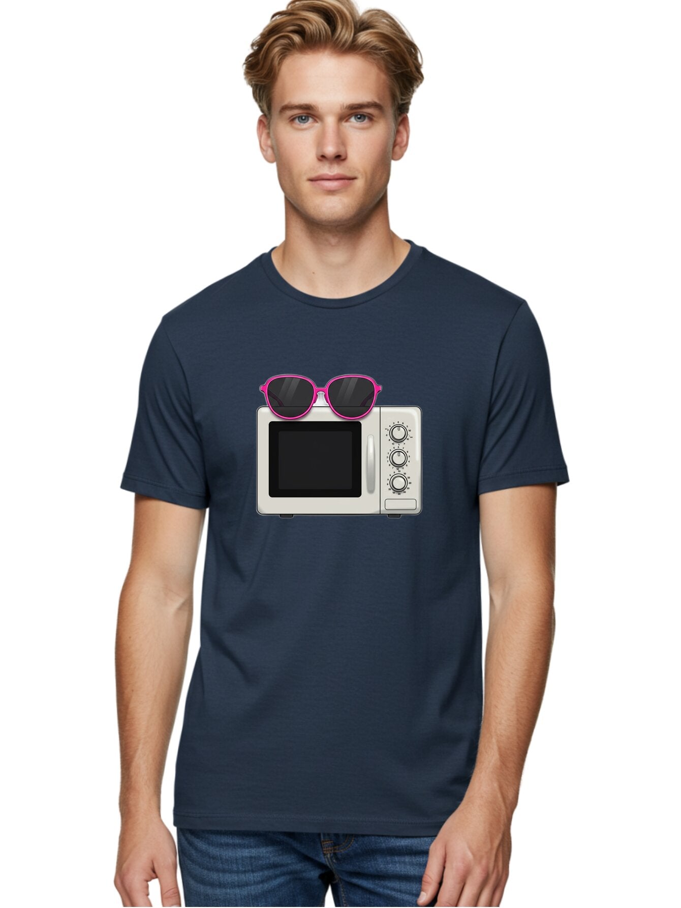 Microwave-With-Sunglasses Men'S Graphic Tee, 100% Cotton, Comfortable Casual Summer Wear, Machine Washable, Vintage Camera, Old Camera, Antique Camera, Black Camera, Classic Photography, Photography Equipment, Nostalgic Device, Film Camera, Bar162 22