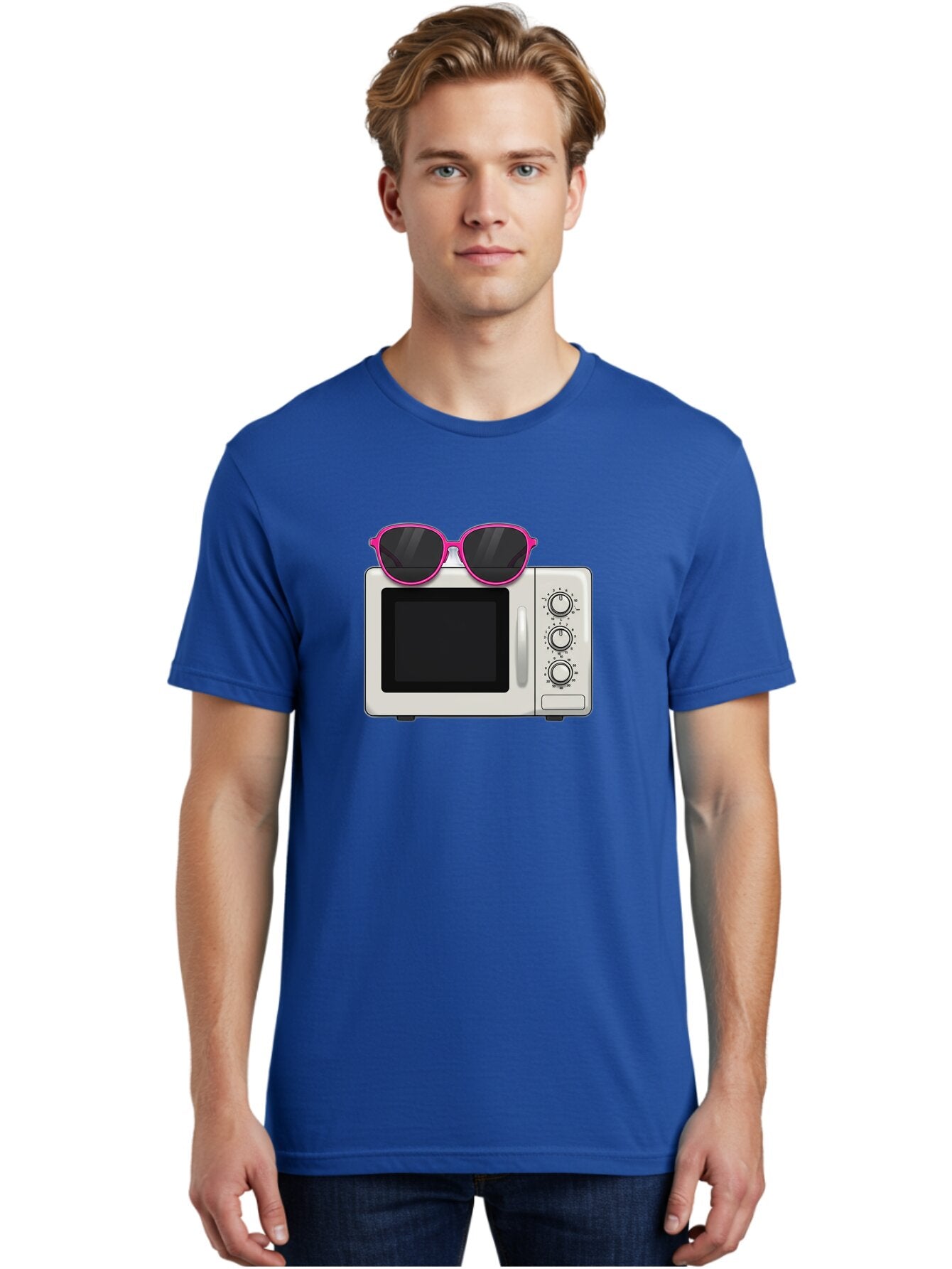 Microwave-With-Sunglasses Men'S Graphic Tee, 100% Cotton, Comfortable Casual Summer Wear, Machine Washable, Vintage Camera, Old Camera, Antique Camera, Black Camera, Classic Photography, Photography Equipment, Nostalgic Device, Film Camera, Bar162 19
