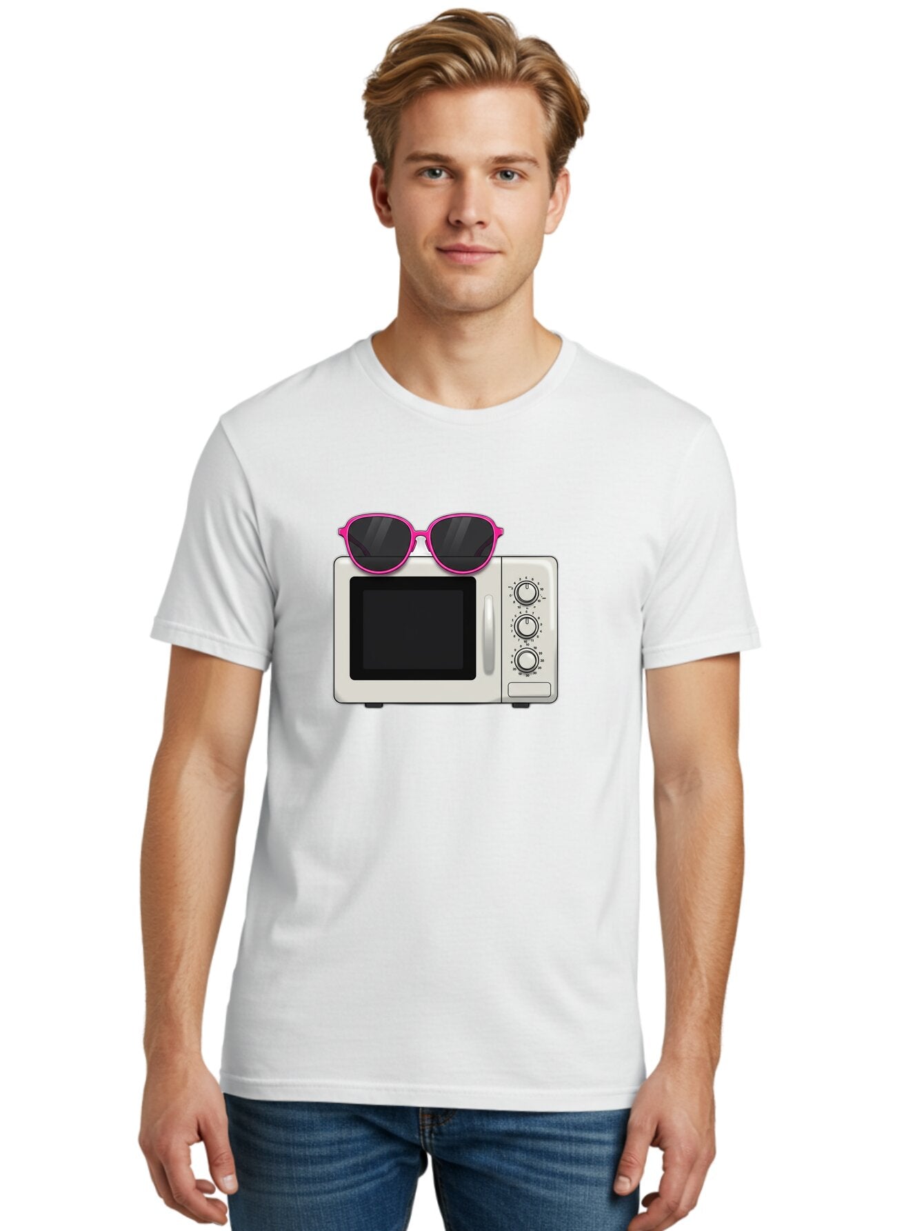 Microwave-With-Sunglasses Men'S Graphic Tee, 100% Cotton, Comfortable Casual Summer Wear, Machine Washable, Vintage Camera, Old Camera, Antique Camera, Black Camera, Classic Photography, Photography Equipment, Nostalgic Device, Film Camera, Bar162 26