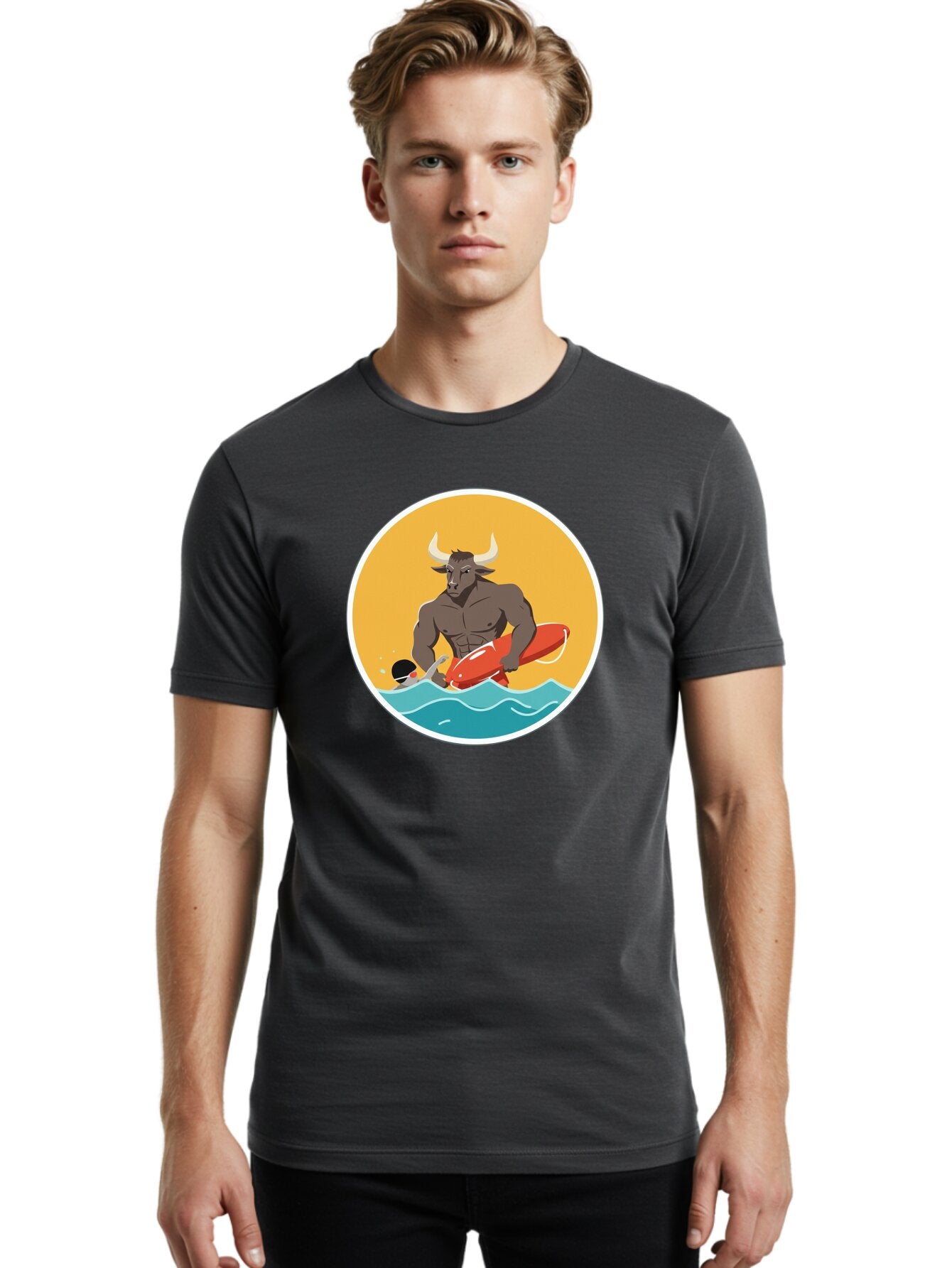 Minotaur-Surfer Men'S Graphic Tee, 100% Cotton, Comfortable Casual Summer Wear, Machine Washable, Vintage Camera, Old Camera, Antique Camera, Black Camera, Classic Photography, Photography Equipment, Nostalgic Device, Film Camera, Camera Art Bar166 24