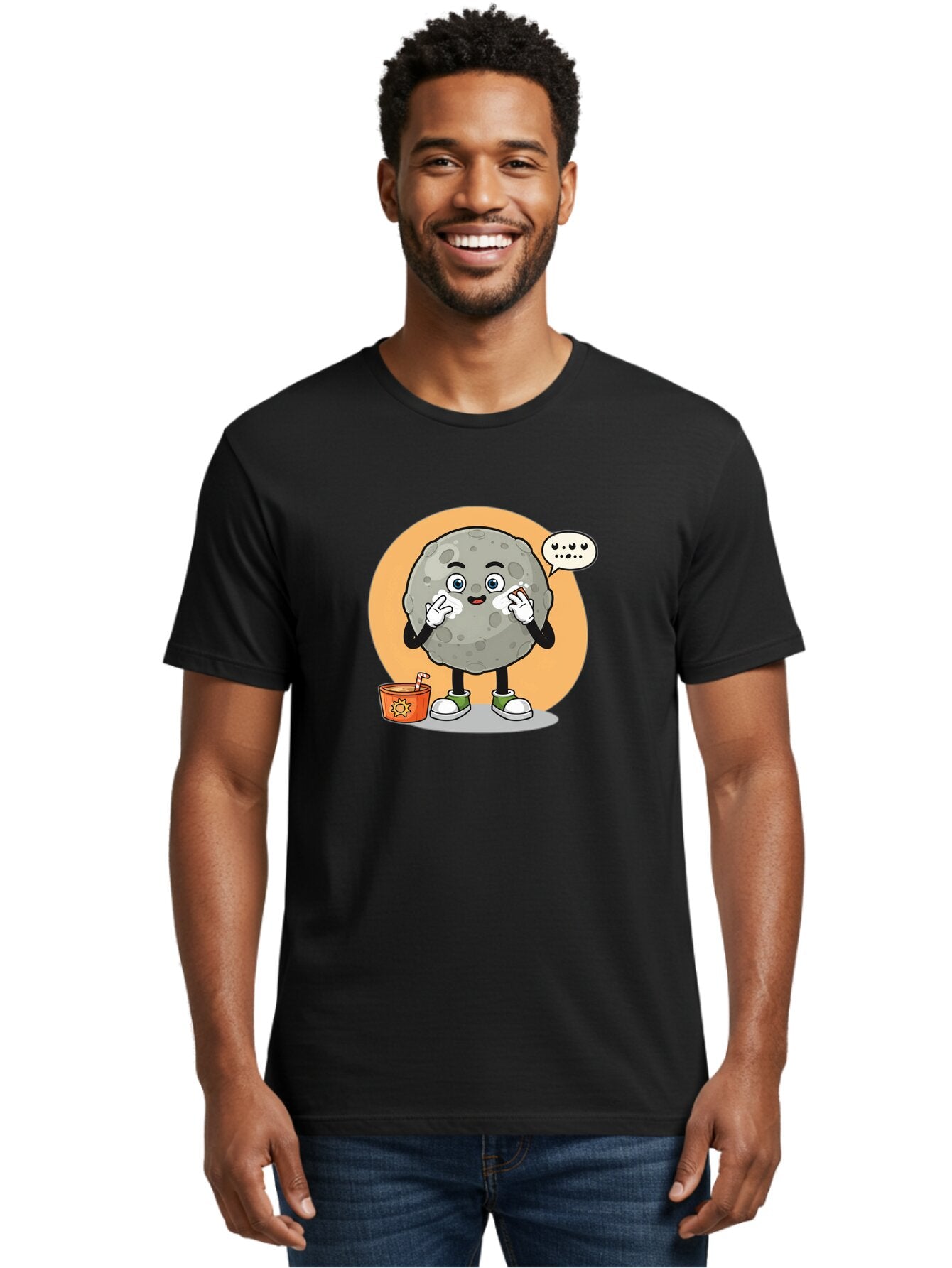 Moon-Character Men'S Graphic Tee, 100% Cotton, Comfortable Casual Summer Wear, Machine Washable, Vintage Camera, Old Camera, Antique Camera, Black Camera, Classic Photography, Photography Equipment, Nostalgic Device, Film Camera, Camera Art Bar171 29