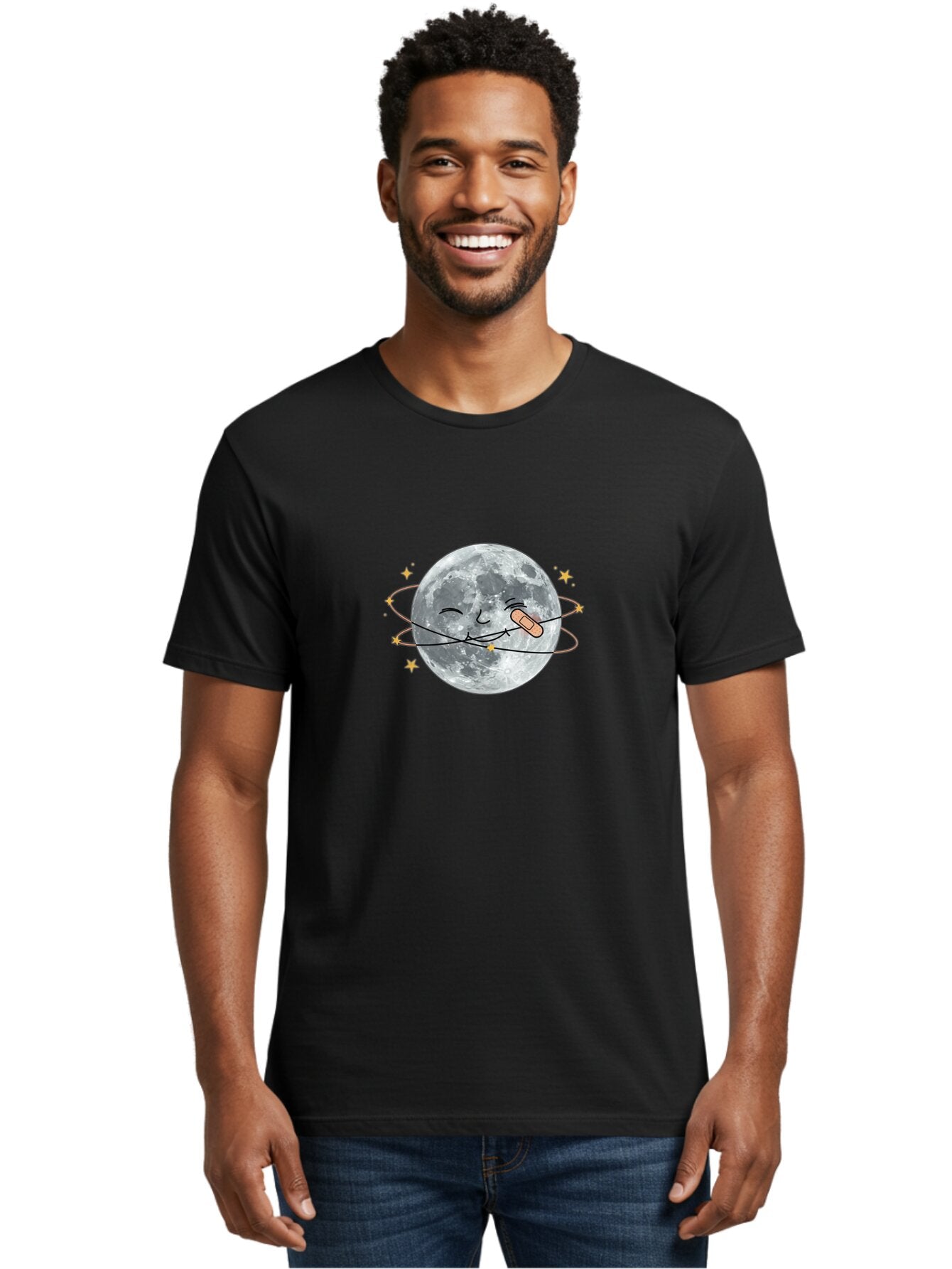 Moon-With-Band-Aid Men'S Graphic Tee, 100% Cotton, Comfortable Casual Summer Wear, Machine Washable, Vintage Camera, Old Camera, Antique Camera, Black Camera, Classic Photography, Photography Equipment, Nostalgic Device, Film Camera, Bar175 23